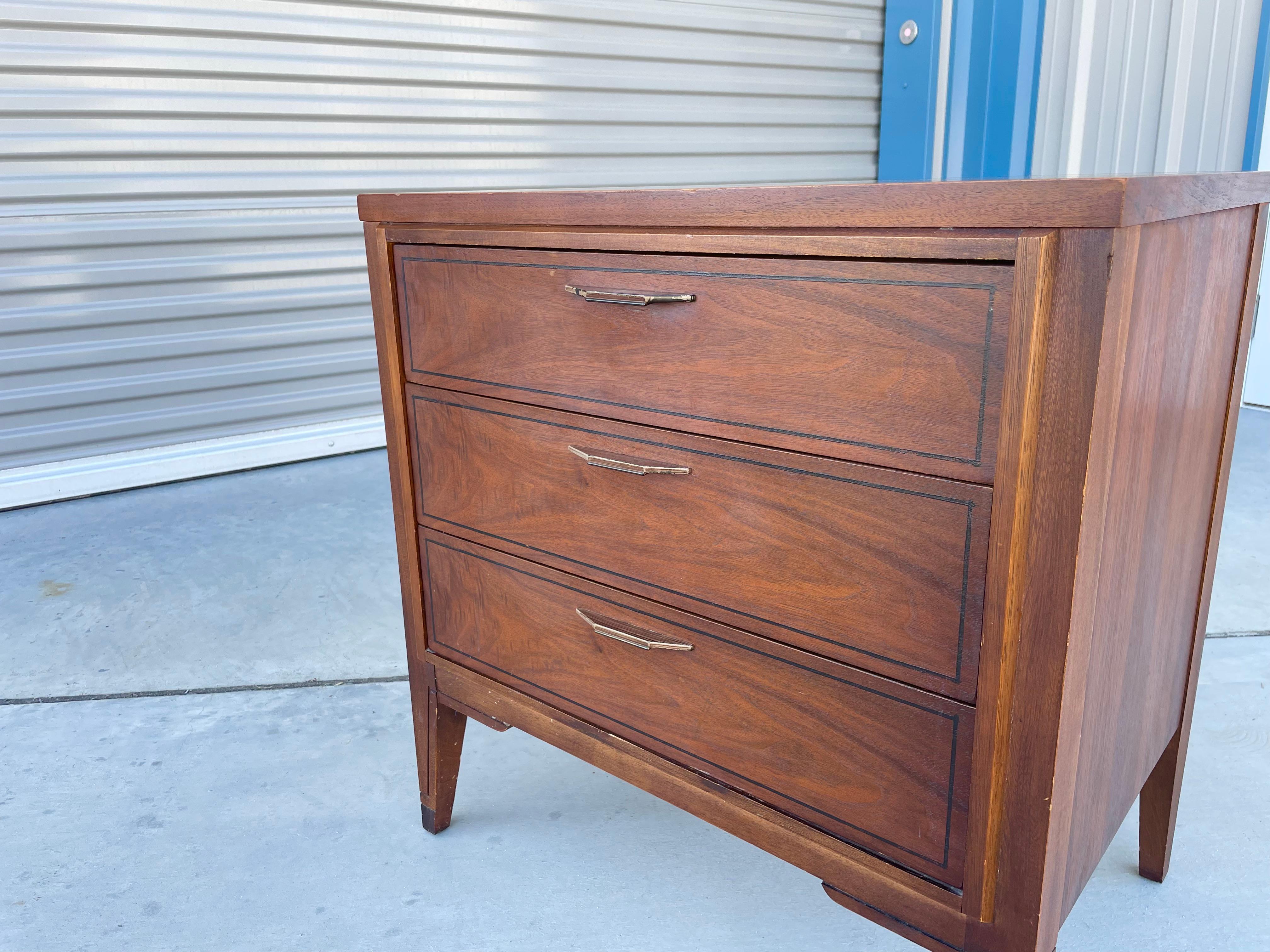 1960s Mid Century Walnut Nightstand by Kent Coffey For Sale 4