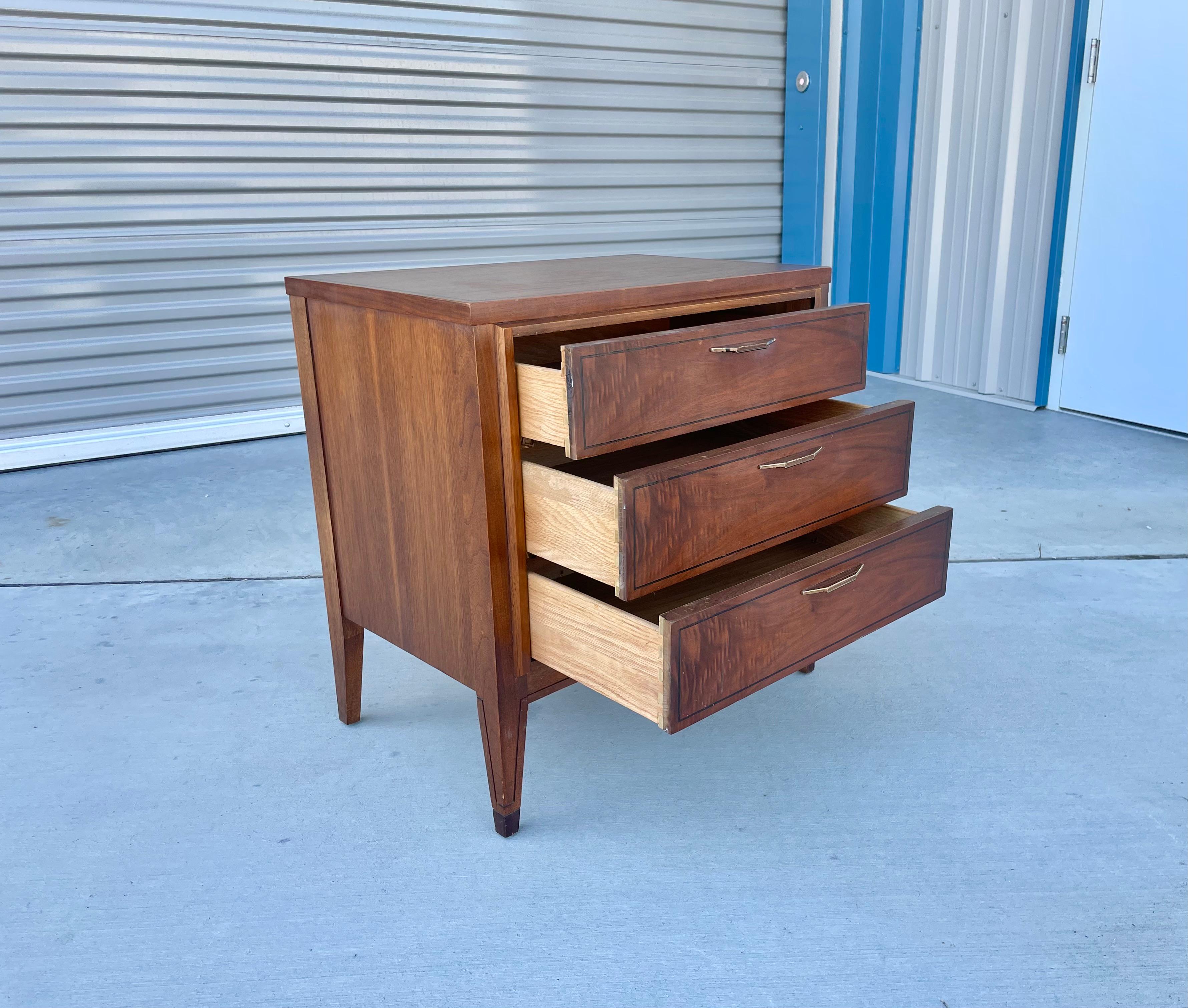 1960s Mid Century Walnut Nightstand by Kent Coffey For Sale 1