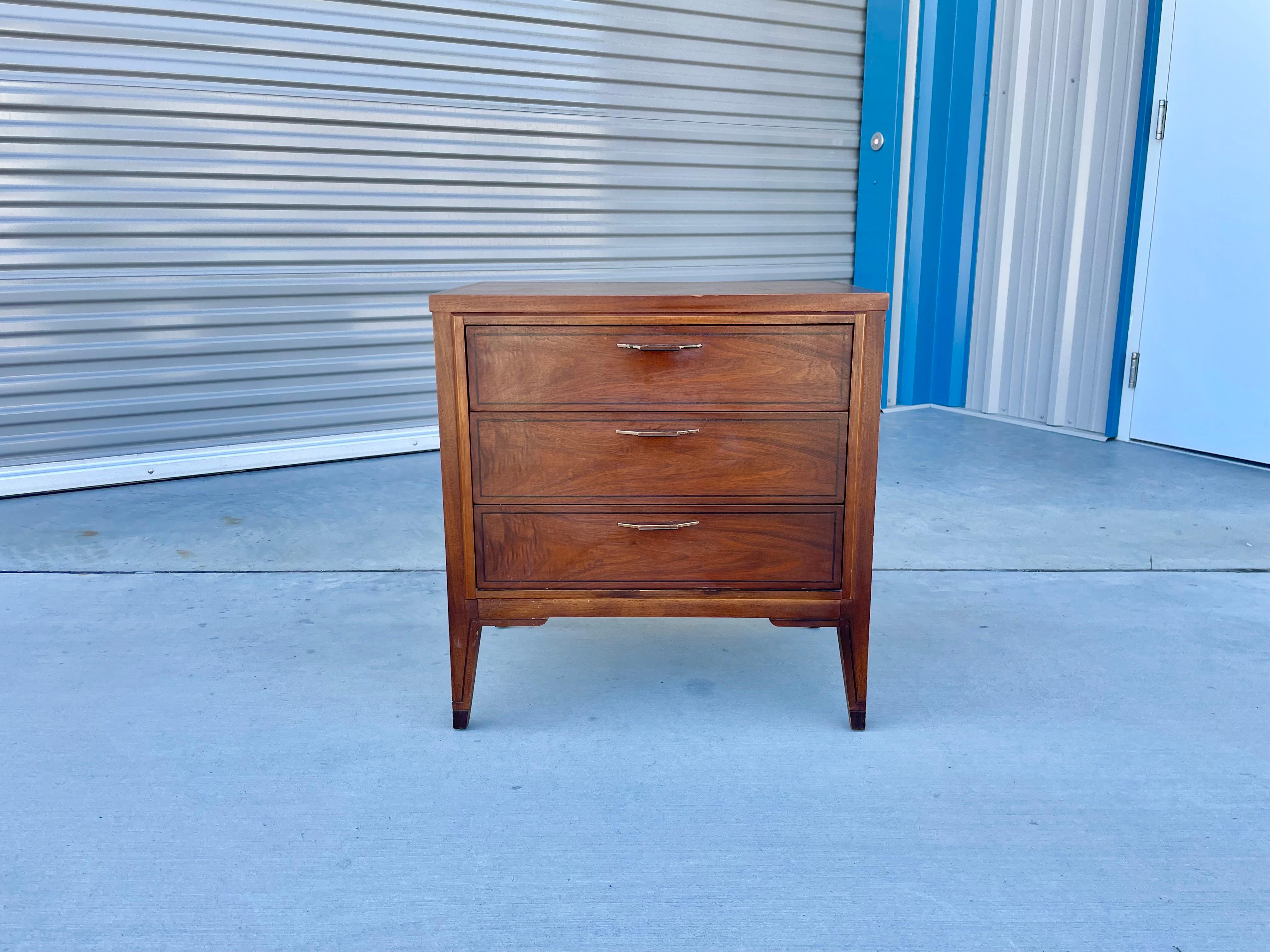 1960s Mid Century Walnut Nightstand by Kent Coffey For Sale 2