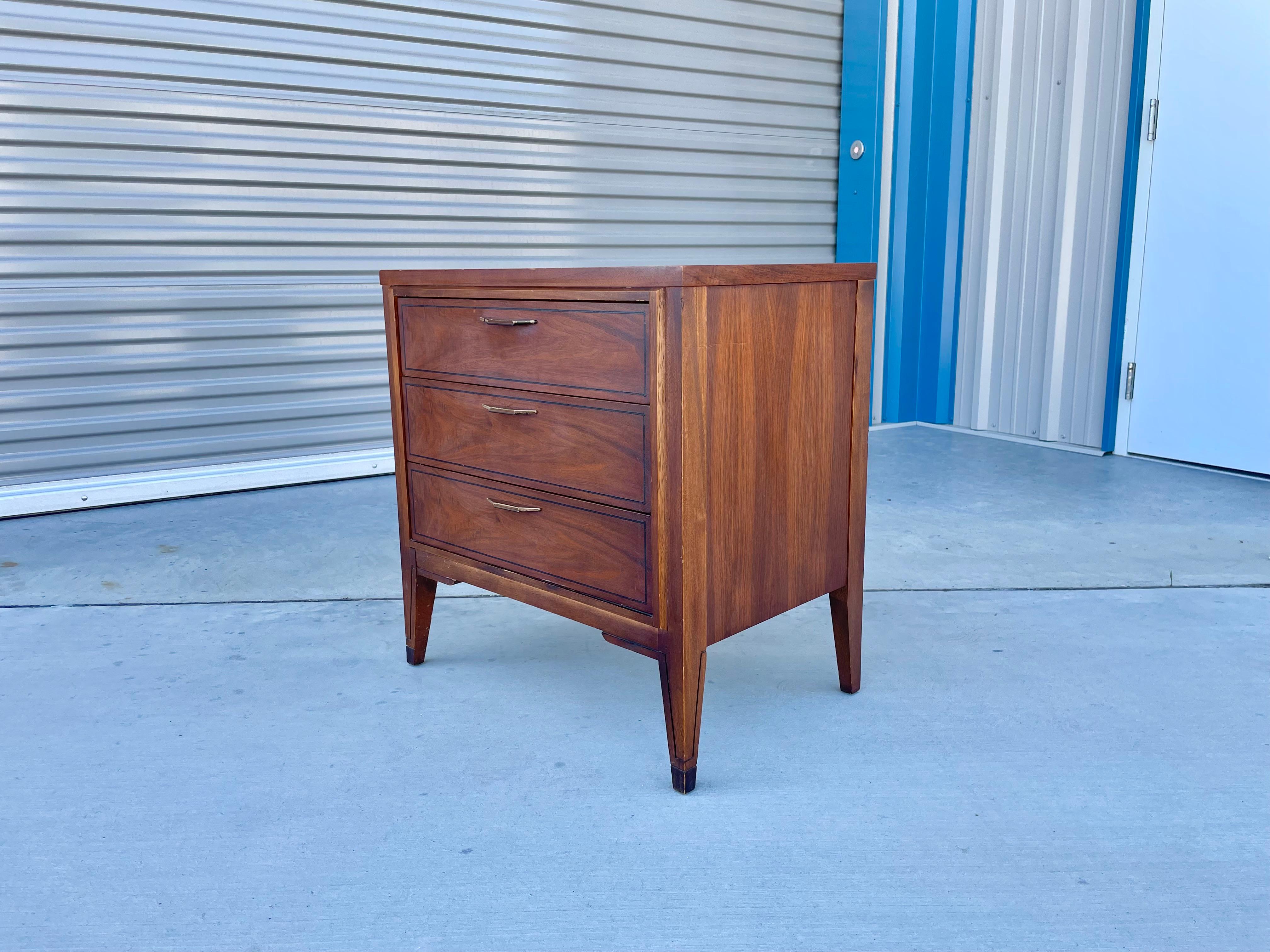 1960s Mid Century Walnut Nightstand by Kent Coffey For Sale 3