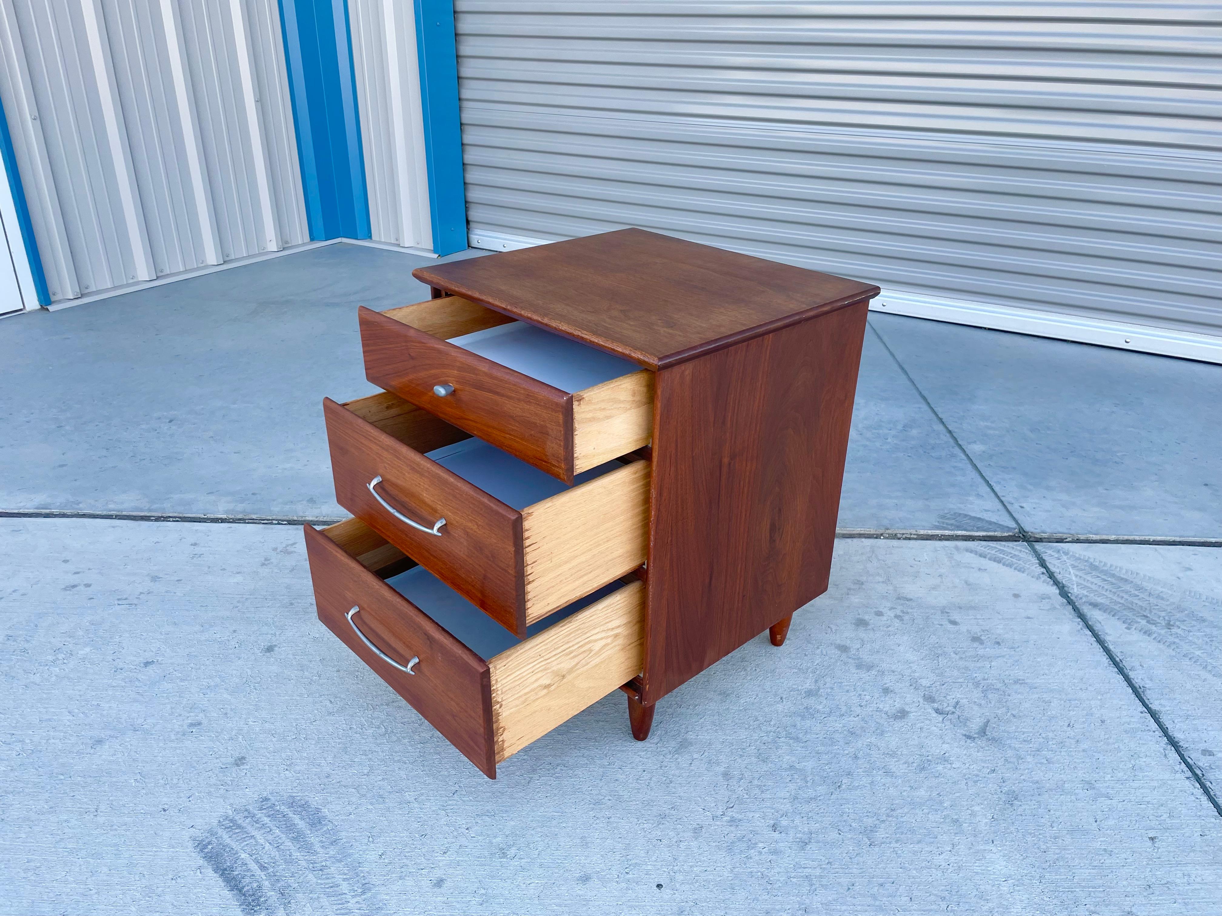 1960s Mid Century Walnut Nightstands by Ace- Hi - a Pair For Sale 4