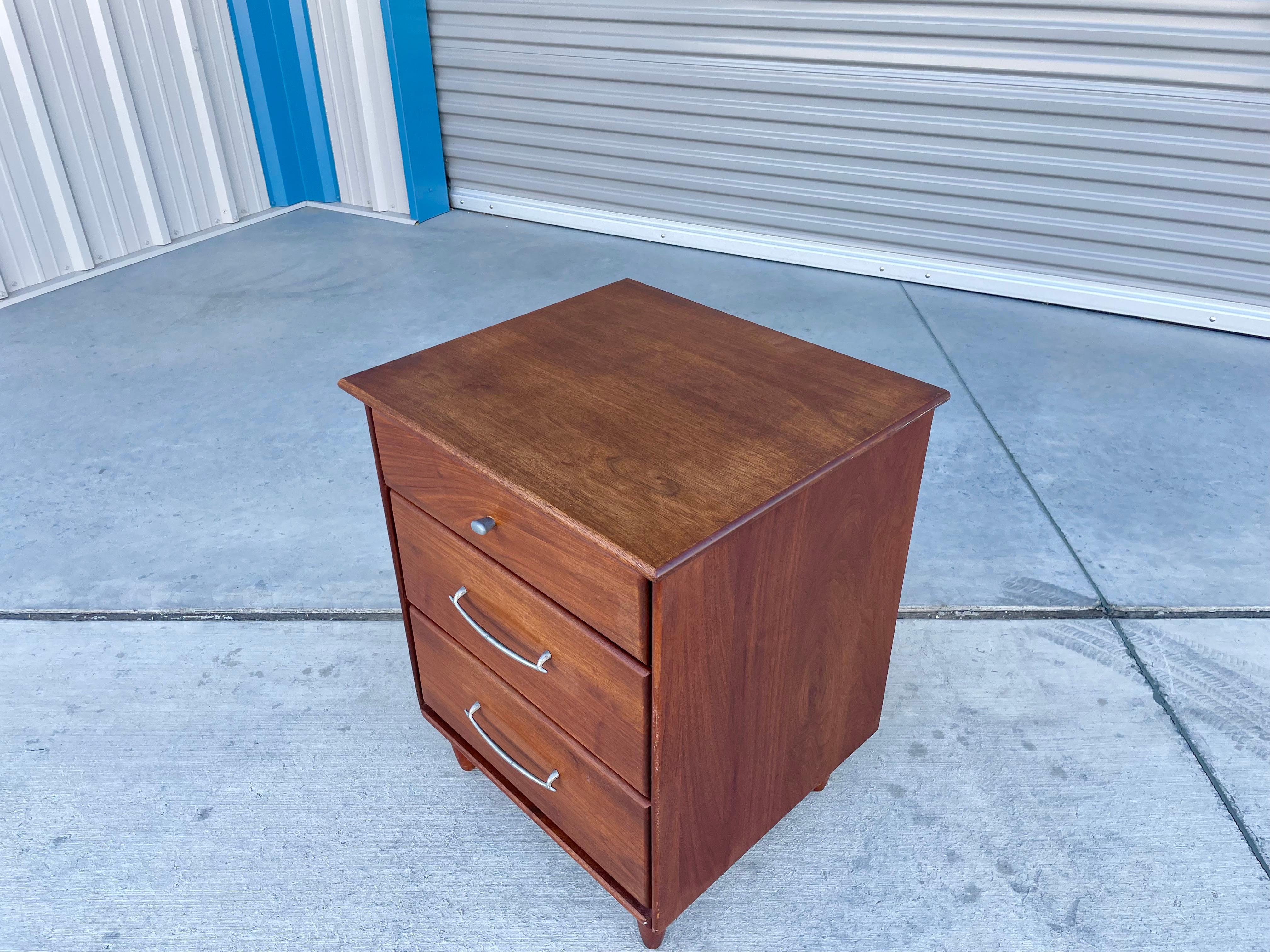 1960s Mid Century Walnut Nightstands by Ace- Hi - a Pair For Sale 3