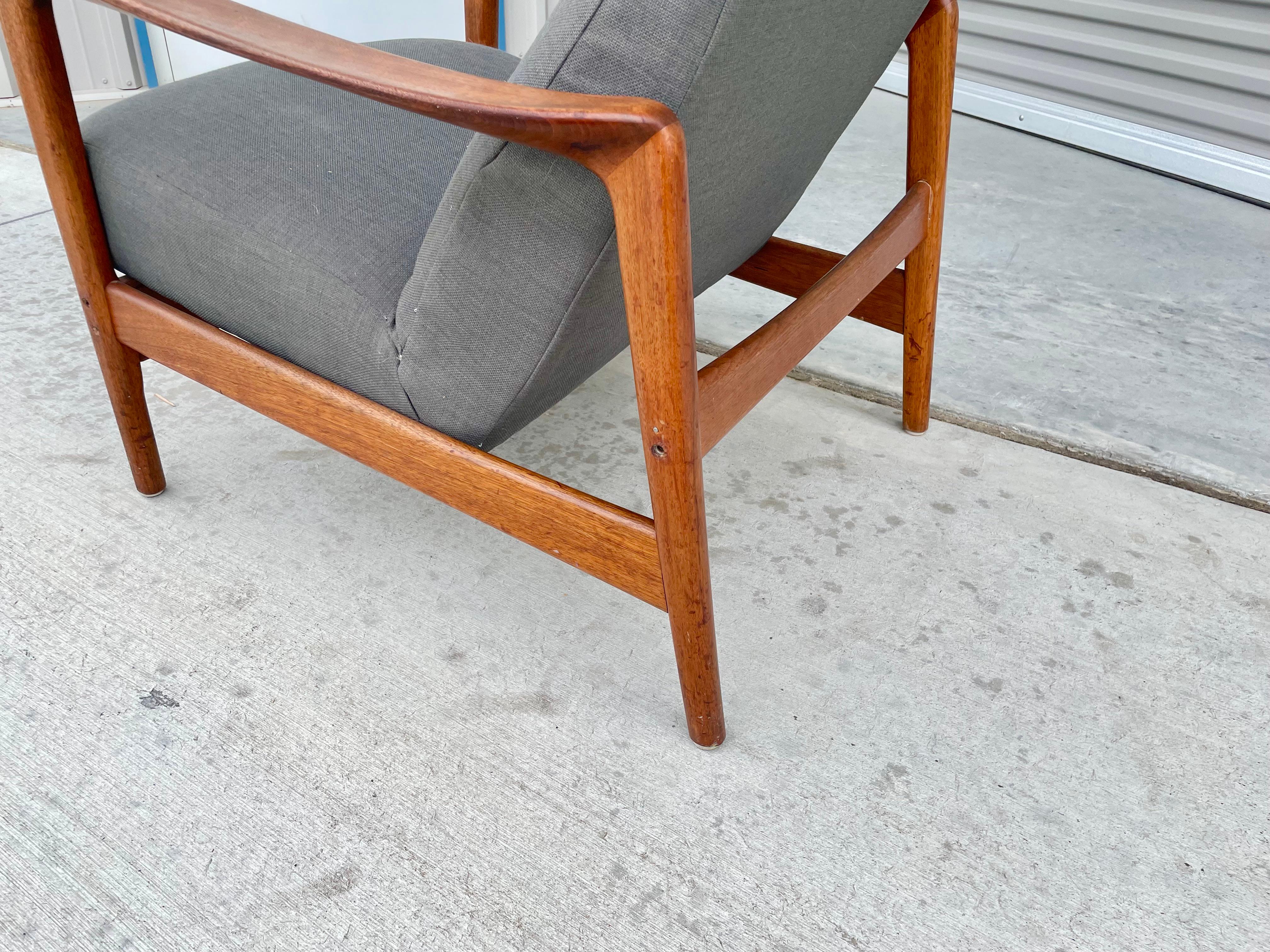 Fabric 1960s Mid Century Walnut Recliner by Folke Ohlsson for Dux For Sale