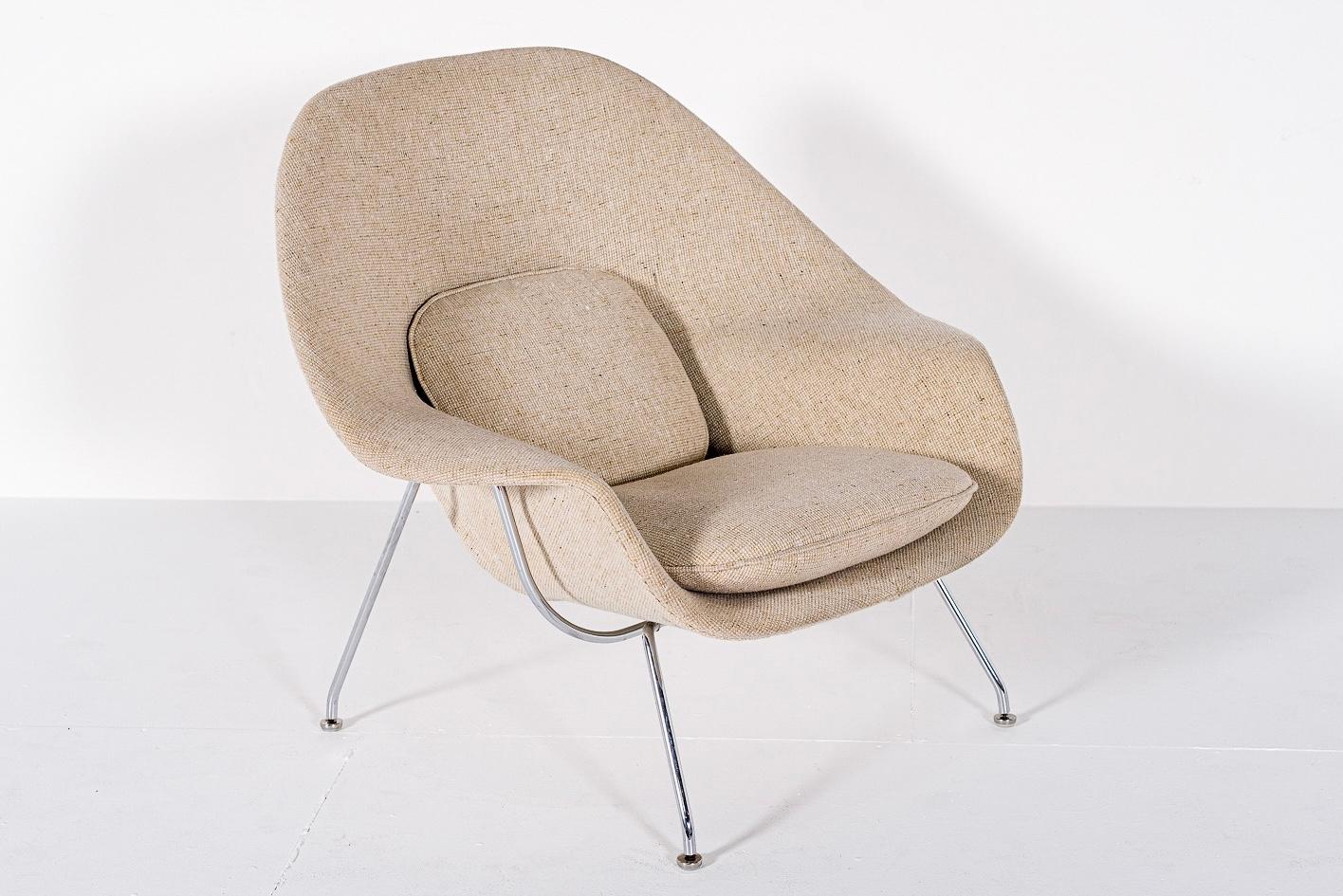 1960s Mid-Century Womb Lounge Chair and Ottoman by Eero Saarinen for Knoll In Good Condition In Detroit, MI