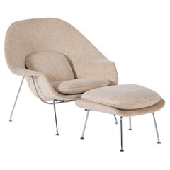 1960s Mid-Century Womb Lounge Chair and Ottoman by Eero Saarinen for Knoll