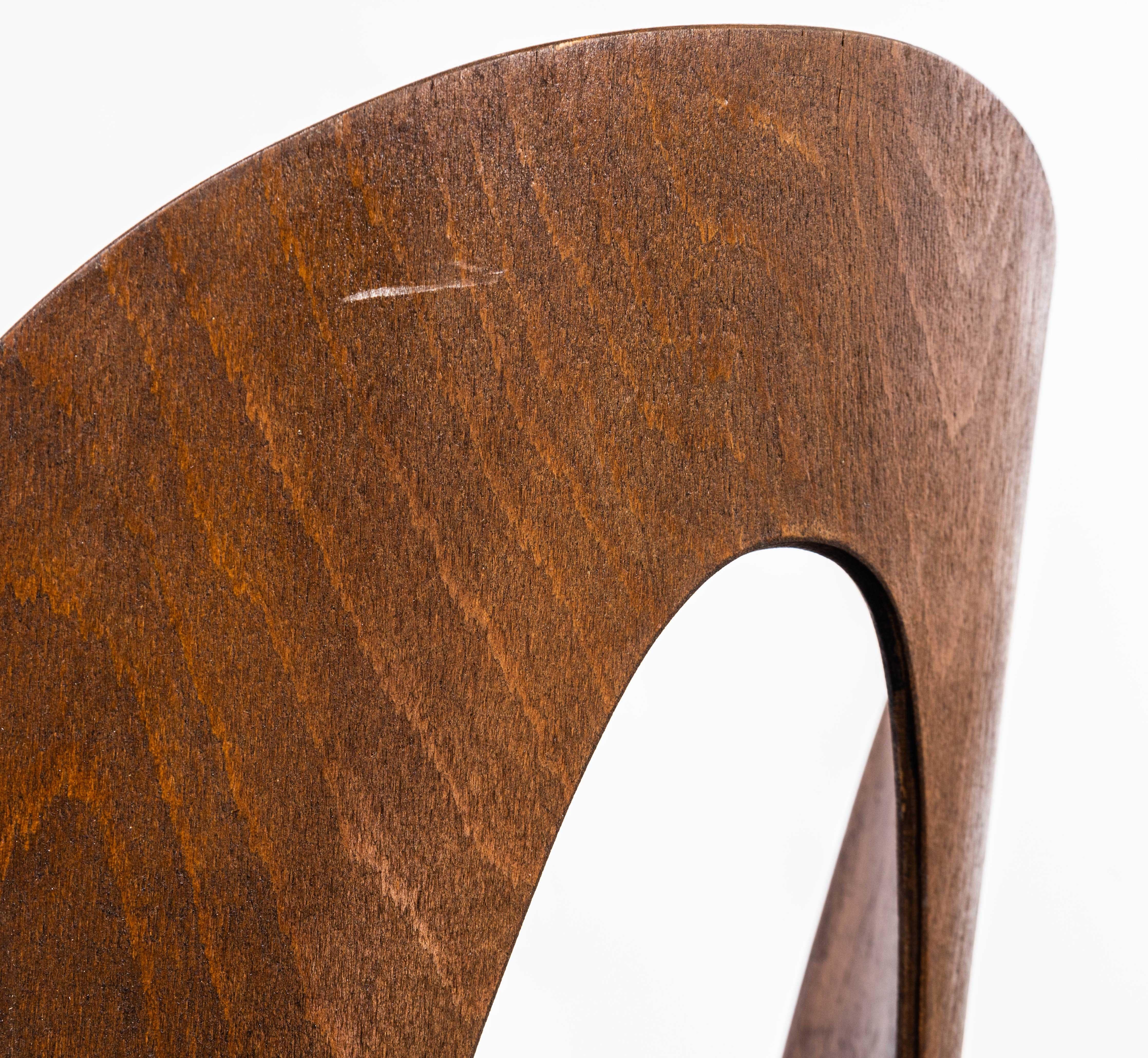 1960's Mid Oak Upholstered Dining Chair By Antonin Suman For Ton - Set Of Four 3