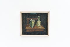 1960s MidCentury Abstract Still Life Oil Impasto Painting By William Jordan