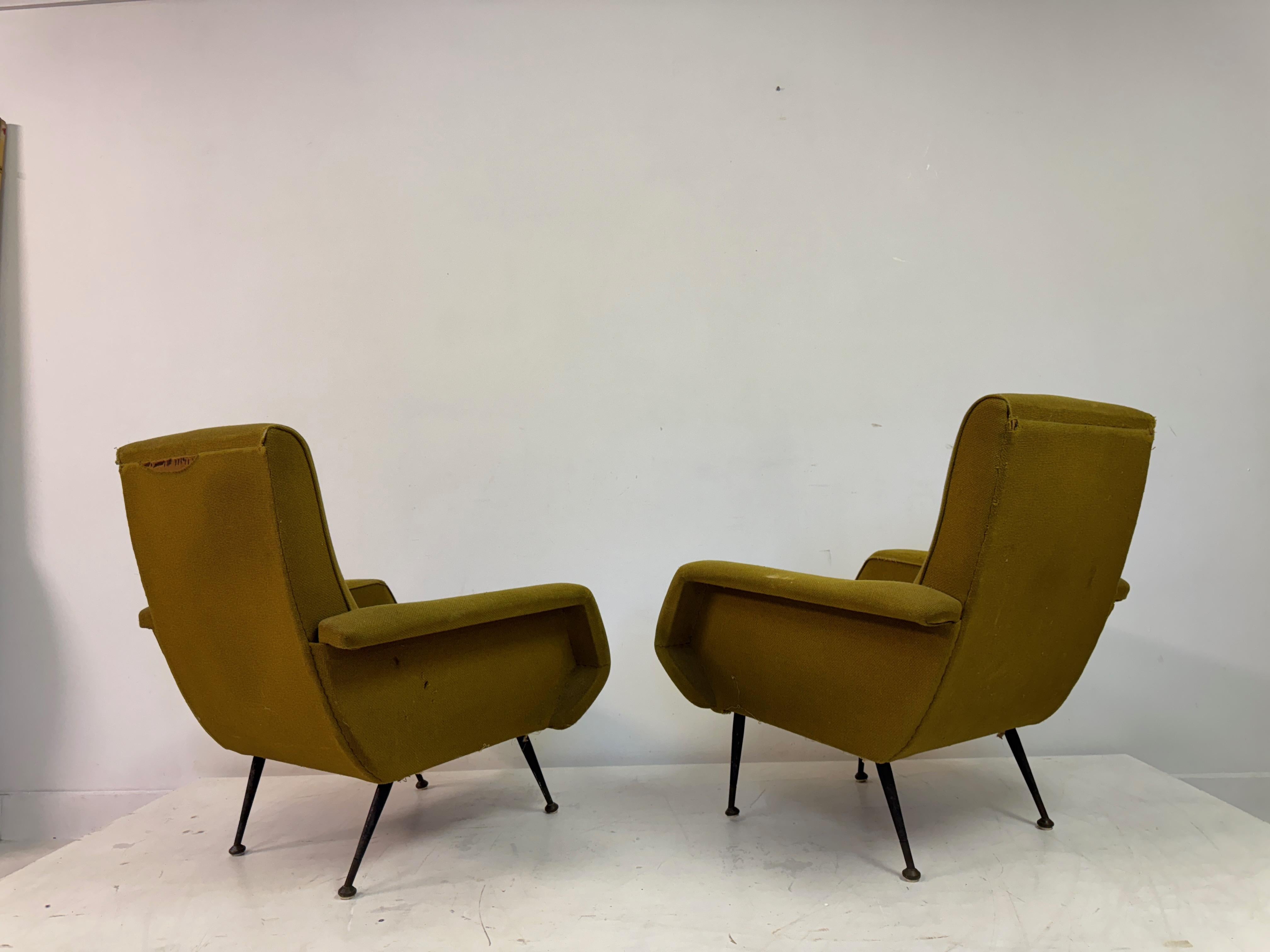 Fabric 1960s Midcentury Armchairs