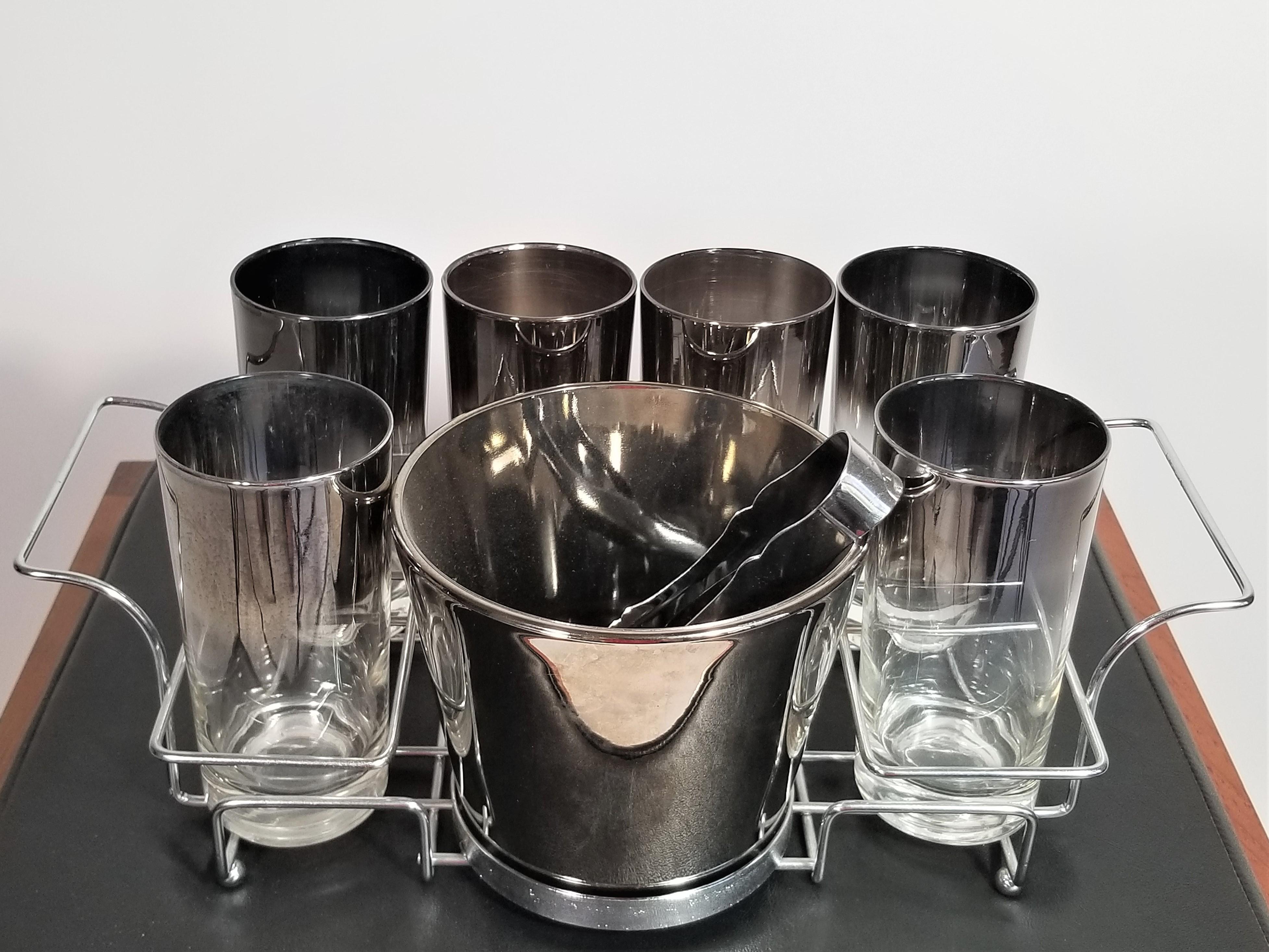 Mid-Century Modern Dorothy Thorpe 1960s Midcentury Glassware or Barware  Set 