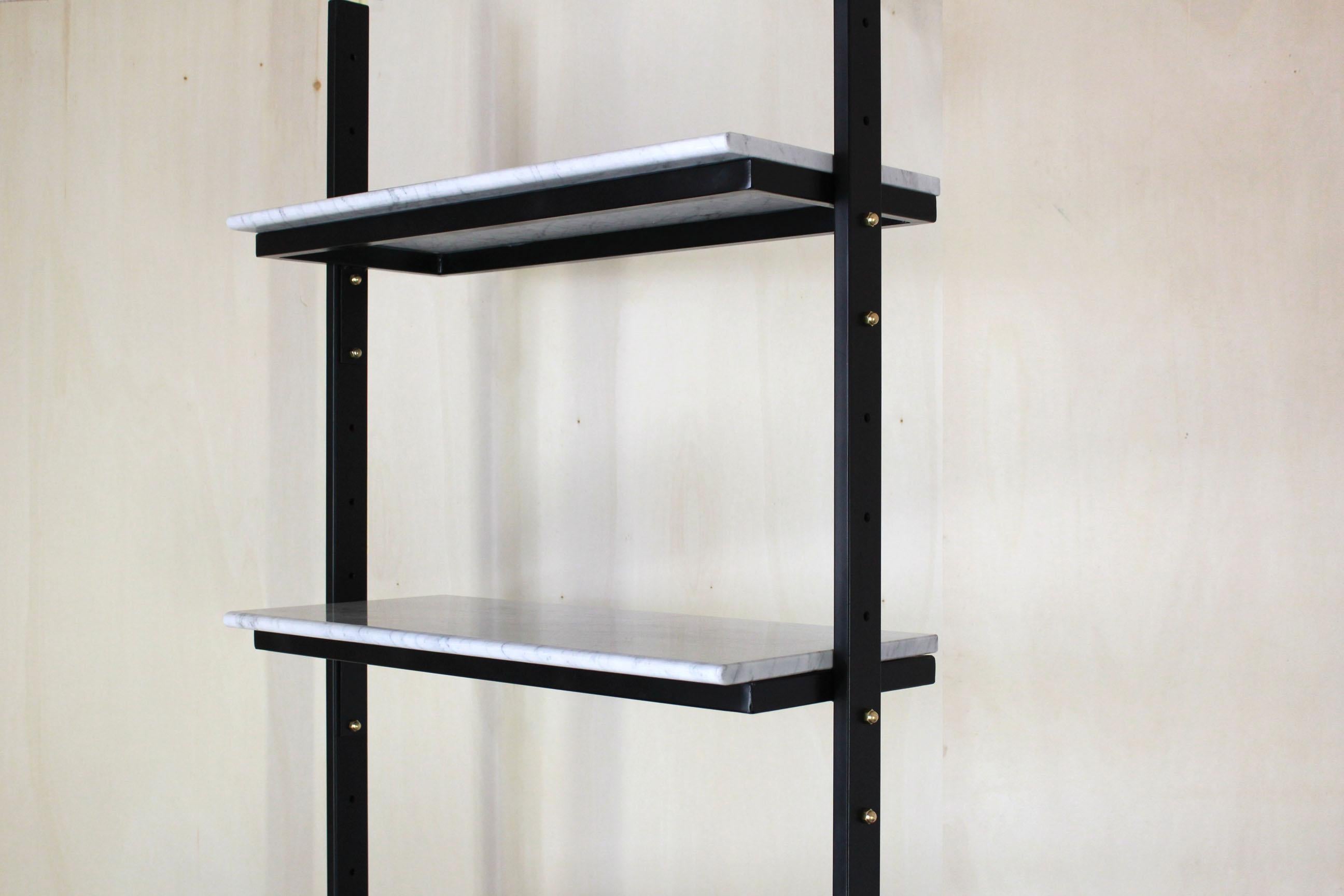 Vintage bookshelf with Carrara Marble shelves, Italy 1960s For Sale 6