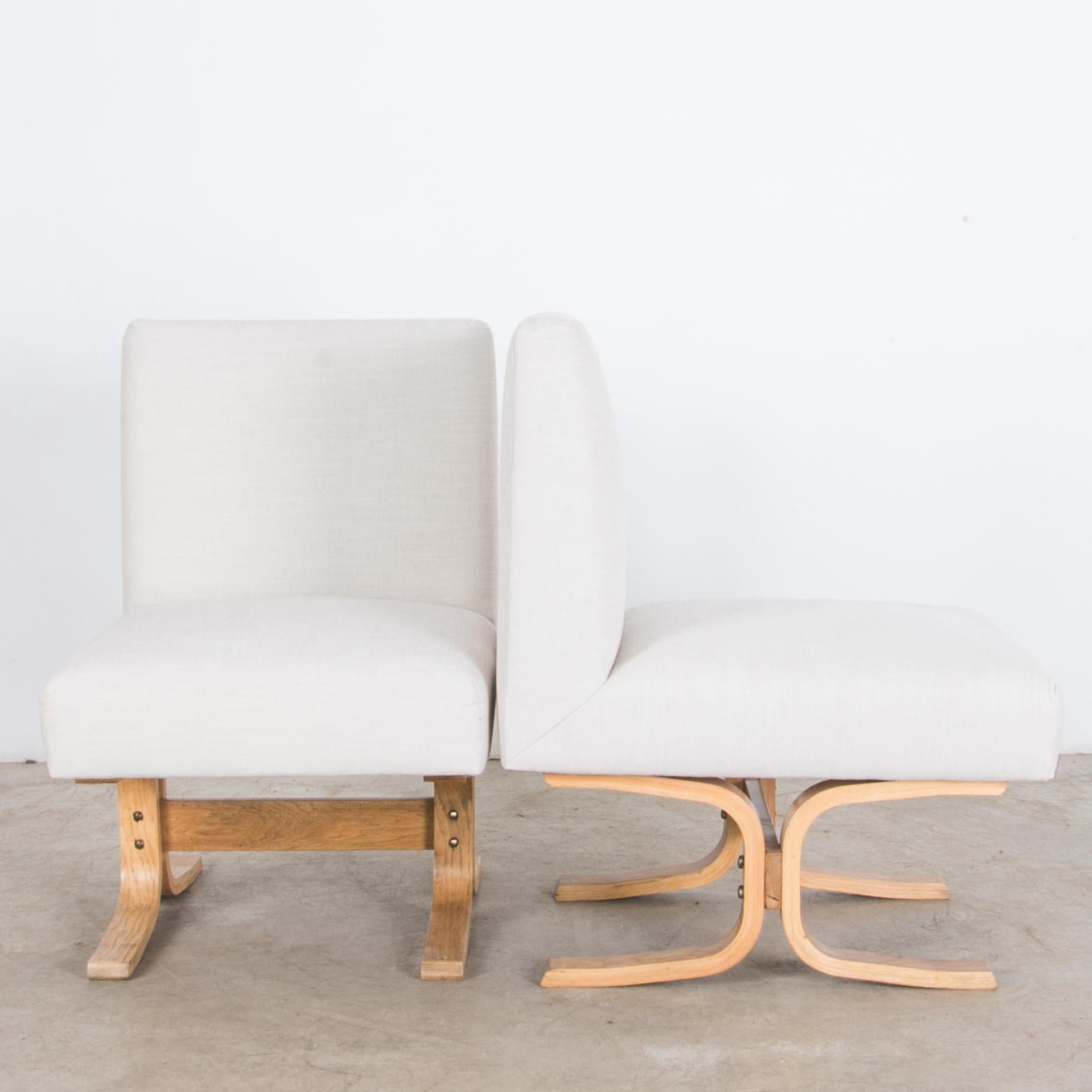 Mid-Century Modern 1960s Midcentury Czech Upholstered Lounge Chairs, a Pair