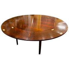 1960s Midcentury Danish Dyrlund Rosewood Flip-Flap Extendable Lotus Dining Table