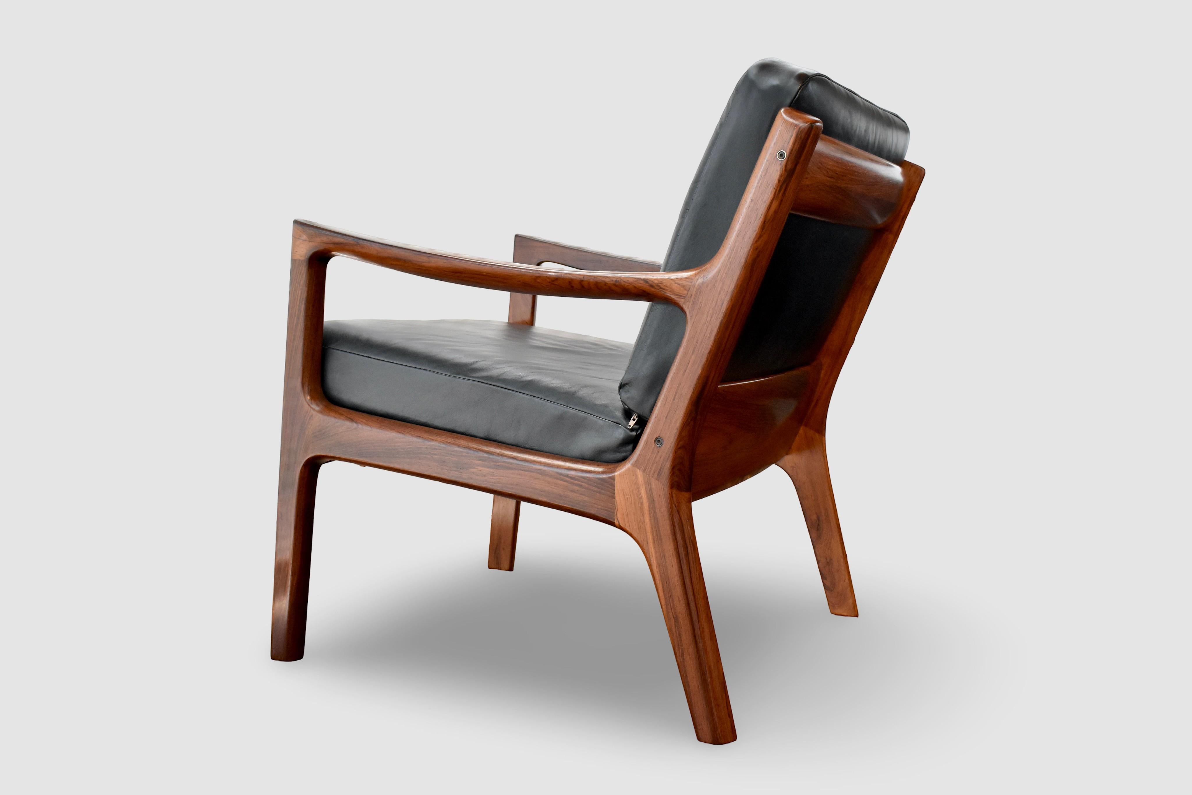 1960s MidCentury Danish Ole Wanscher Rosewood Senator Chair For France & Son For Sale 12