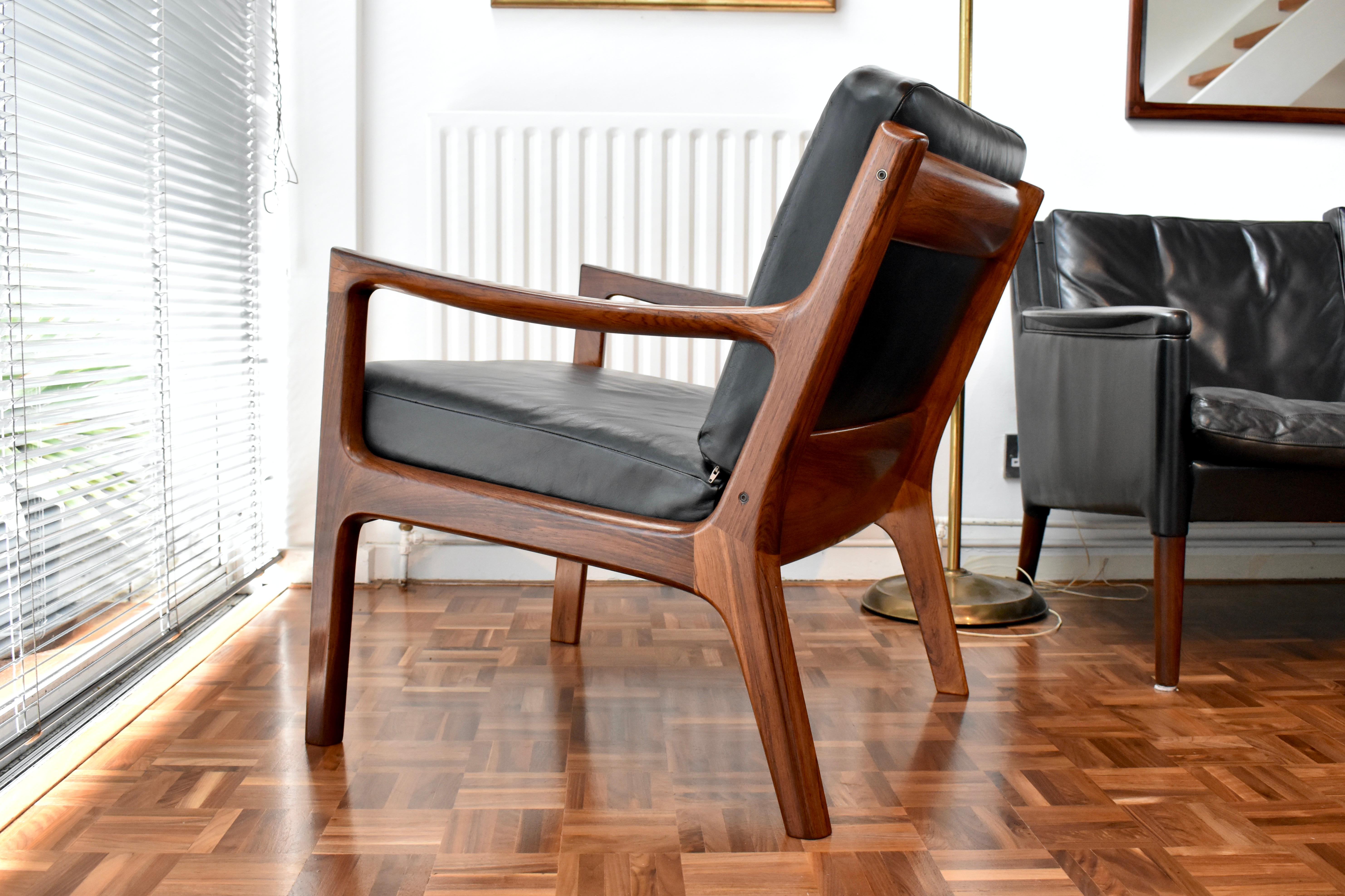 1960s MidCentury Danish Ole Wanscher Rosewood Senator Chair For France & Son In Good Condition For Sale In Shepperton, Surrey