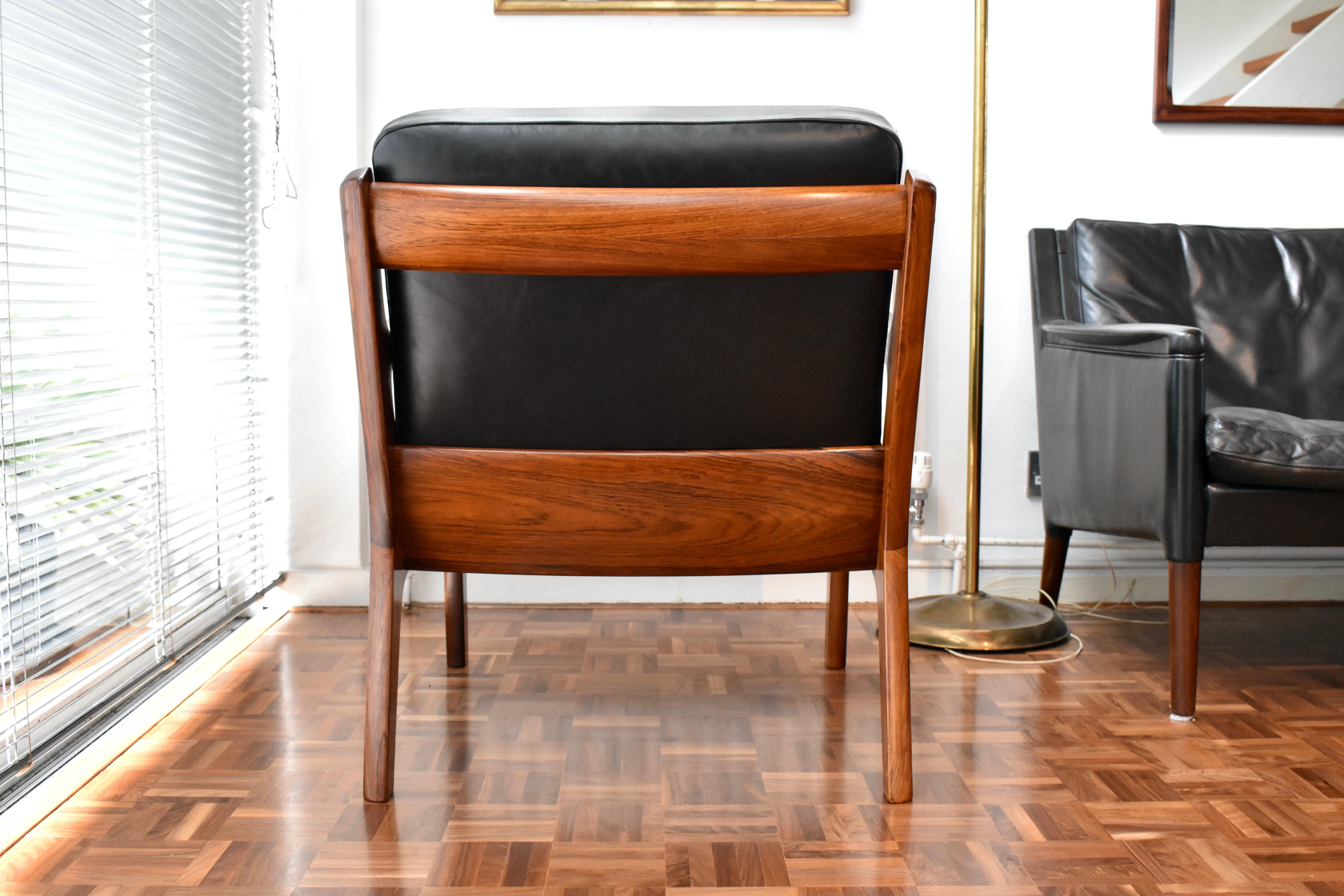1960s MidCentury Danish Ole Wanscher Rosewood Senator Chair For France & Son For Sale 1