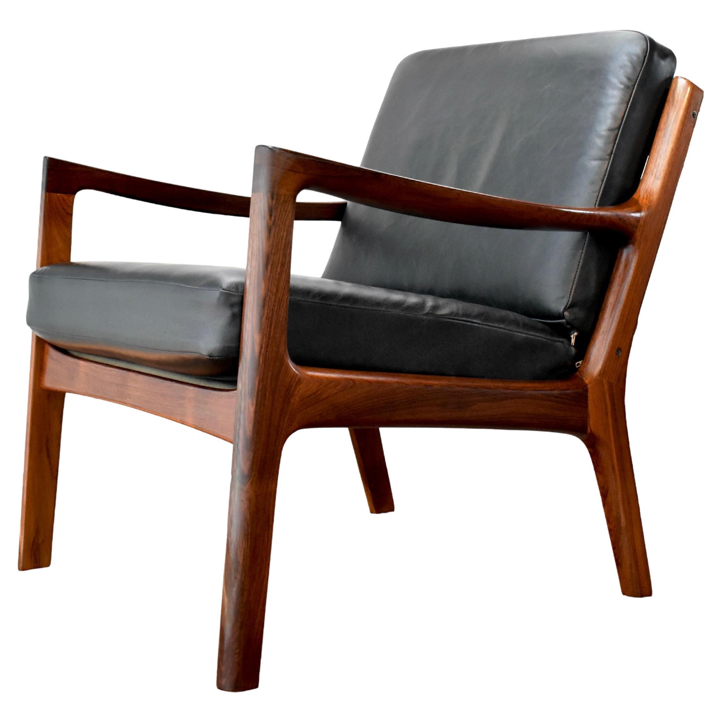 1960s MidCentury Danish Ole Wanscher Rosewood Senator Chair For France & Son For Sale