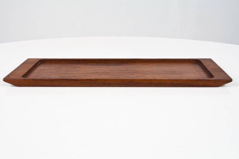 1960s Midcentury Danish Solid Wooden Teak Desk Accessory Or Table Tray