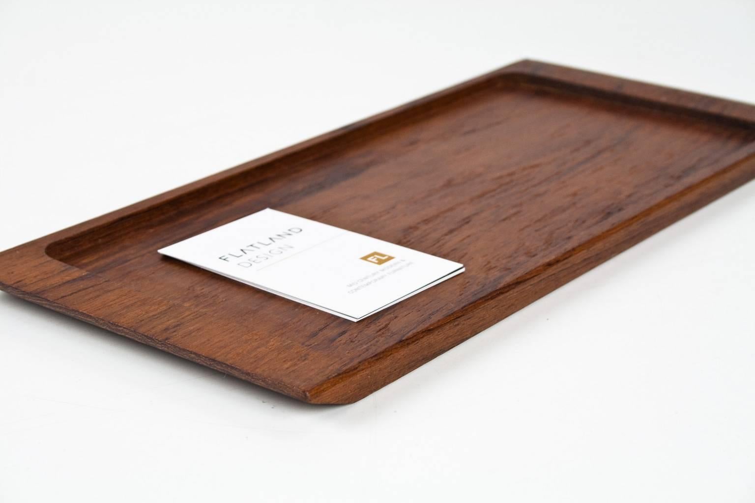 1960s Midcentury Danish Solid Wooden Teak Desk Accessory or Table Tray In Excellent Condition For Sale In Beek en Donk, NL