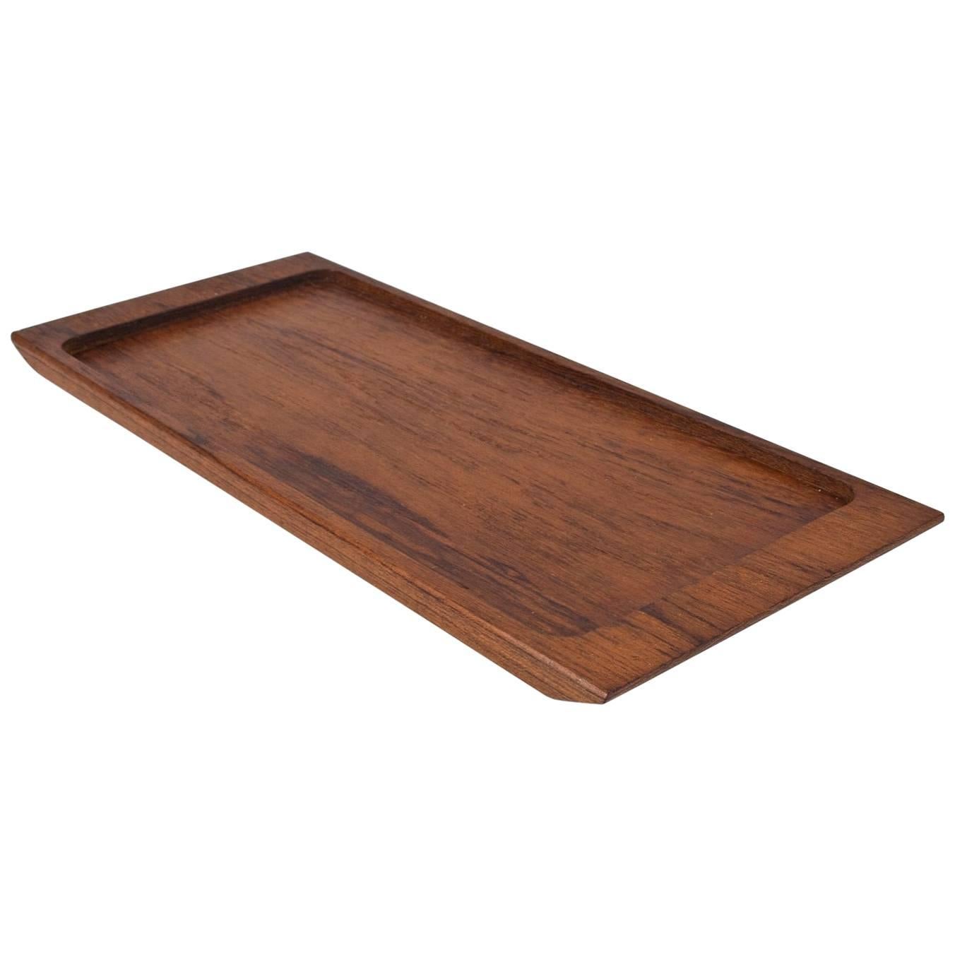 1960s Midcentury Danish Solid Wooden Teak Desk Accessory or Table Tray For Sale