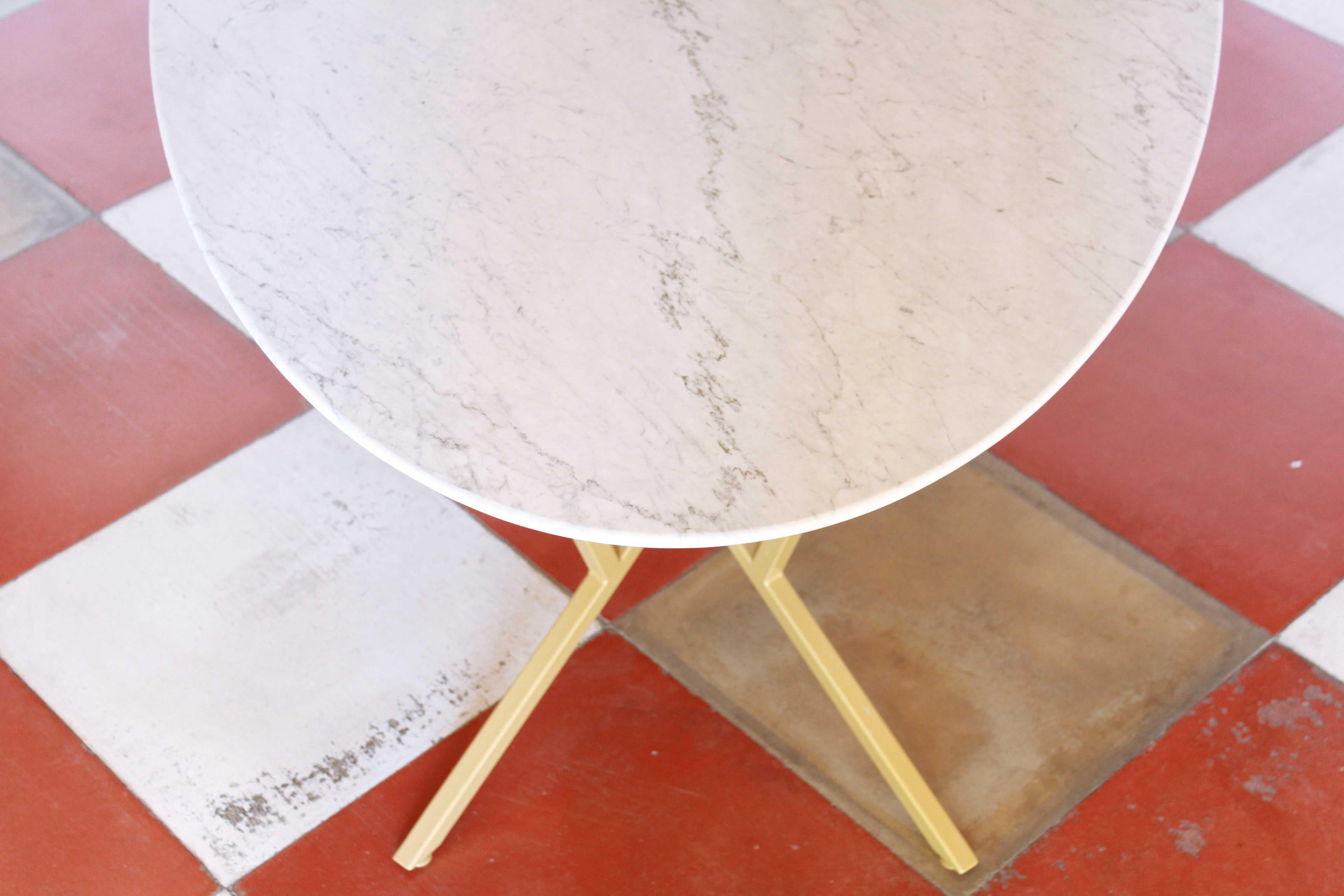 1960s Vintage Oval Carrara Marble Dining Table for Six People 5