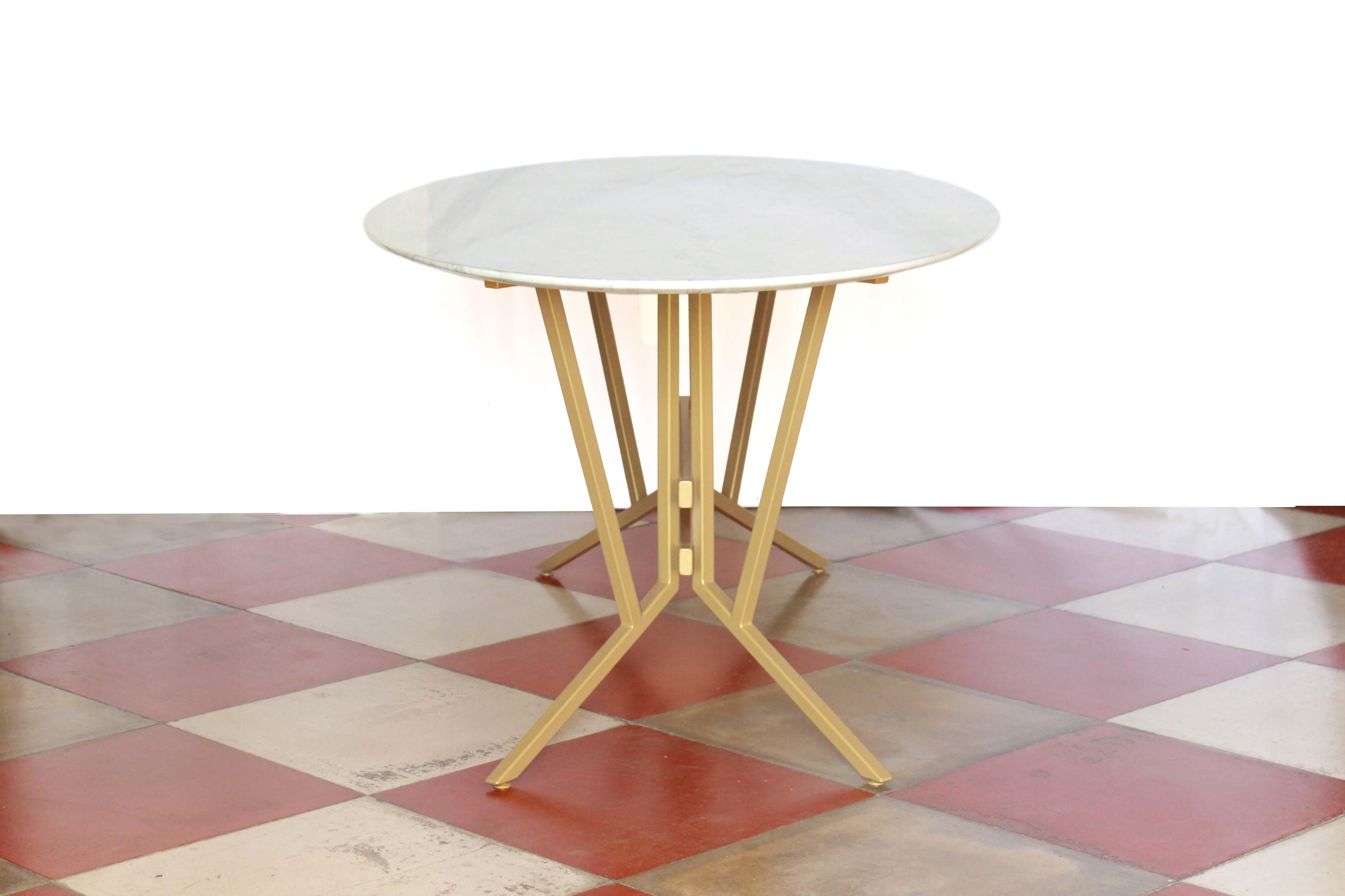 1960s Vintage Oval Carrara Marble Dining Table for Six People 1