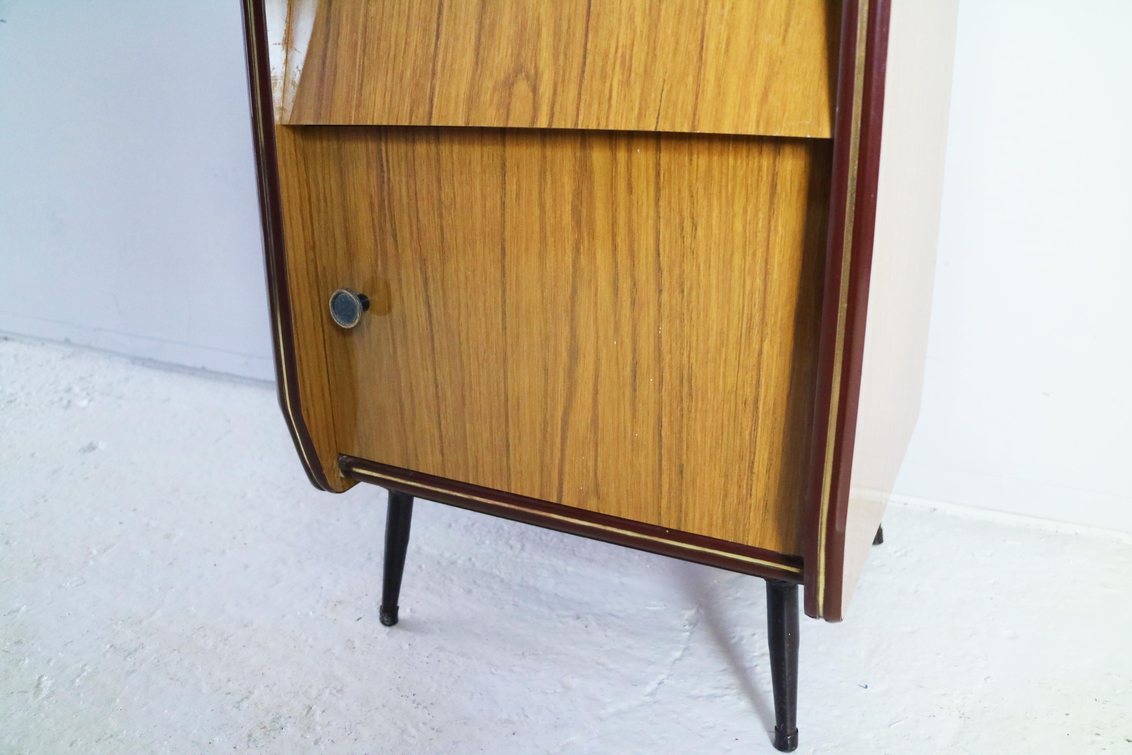 Painted 1960s Midcentury Formica Bedside Cabinet For Sale
