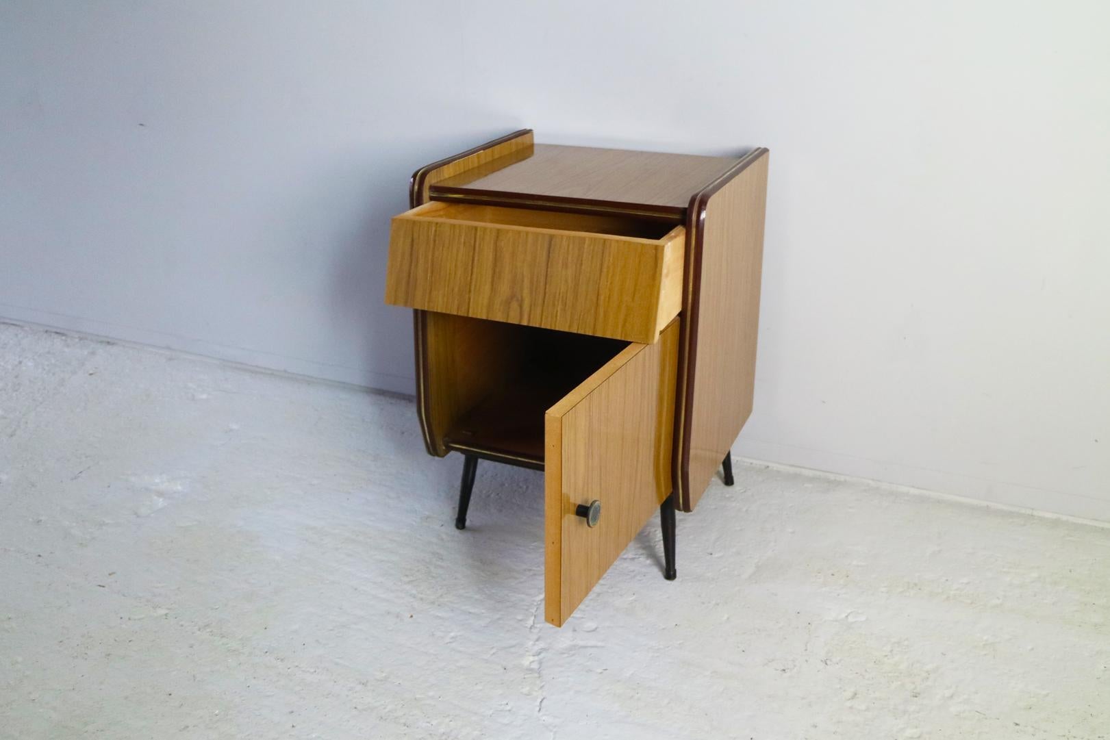 1960s Midcentury Formica Bedside Cabinet For Sale 1