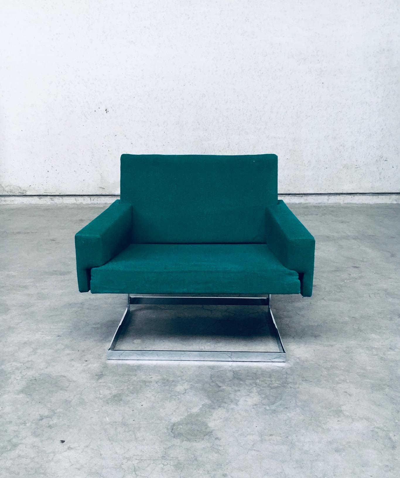 Metal 1960's Midcentury Modern Belgian Design Floating Lounge Chair For Sale