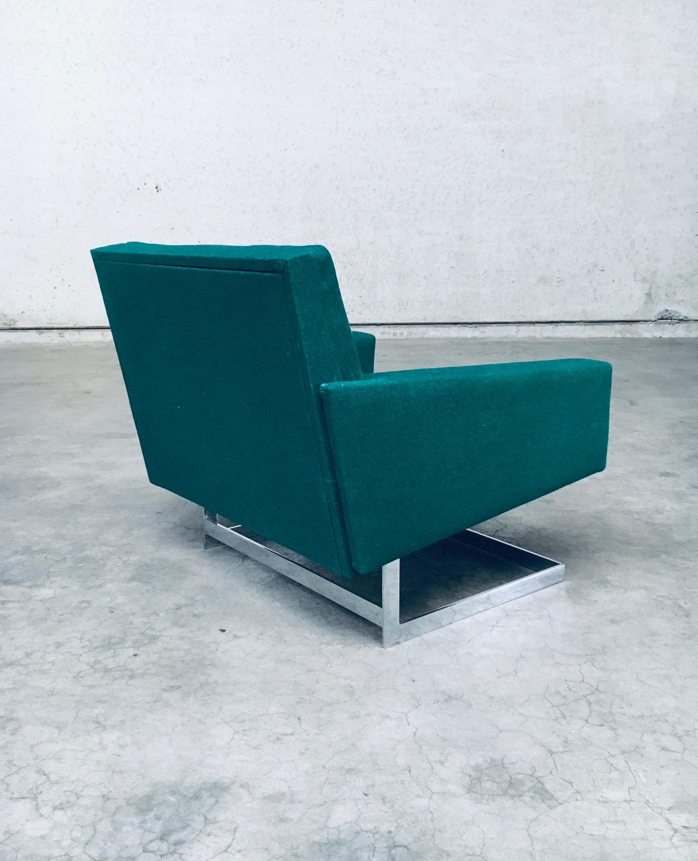 1960's Midcentury Modern Belgian Design Floating Lounge Chair (Metall) im Angebot