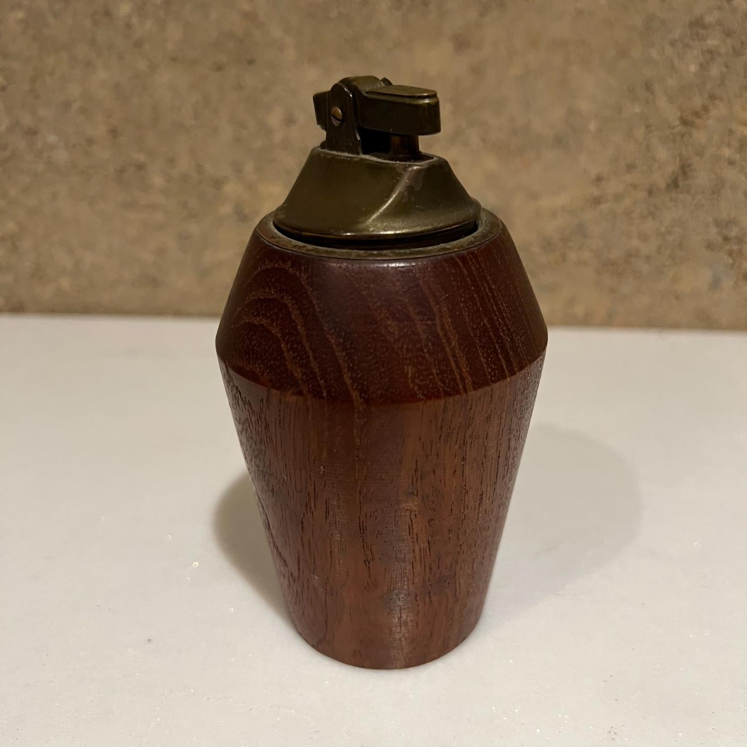 1960s Mid-Century Modern Table Cigarette Lighter in Teakwood Bv Norway In Good Condition In Chula Vista, CA