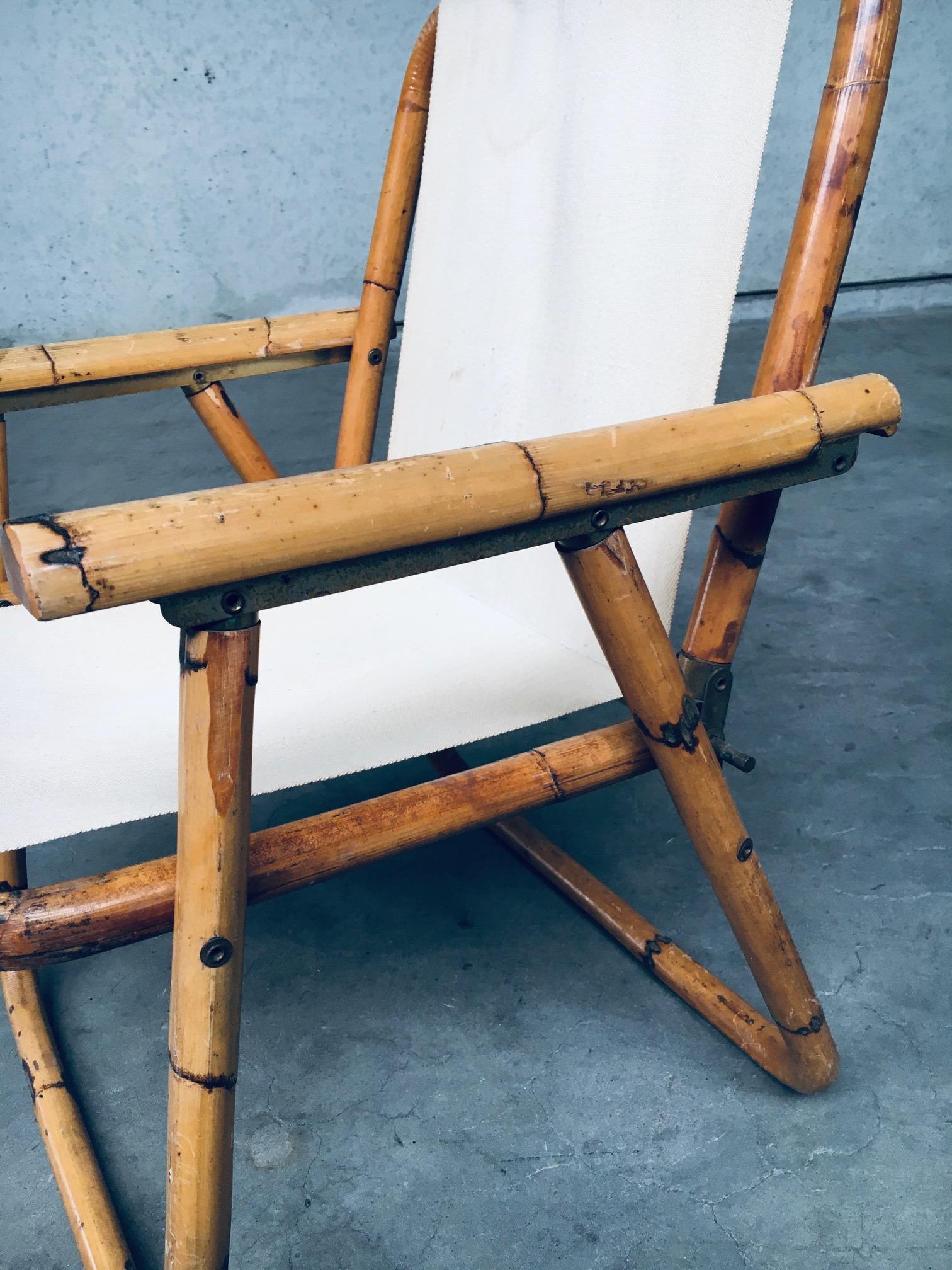 1960's Mid-Century Modern Design Bamboo Folding Chair 3