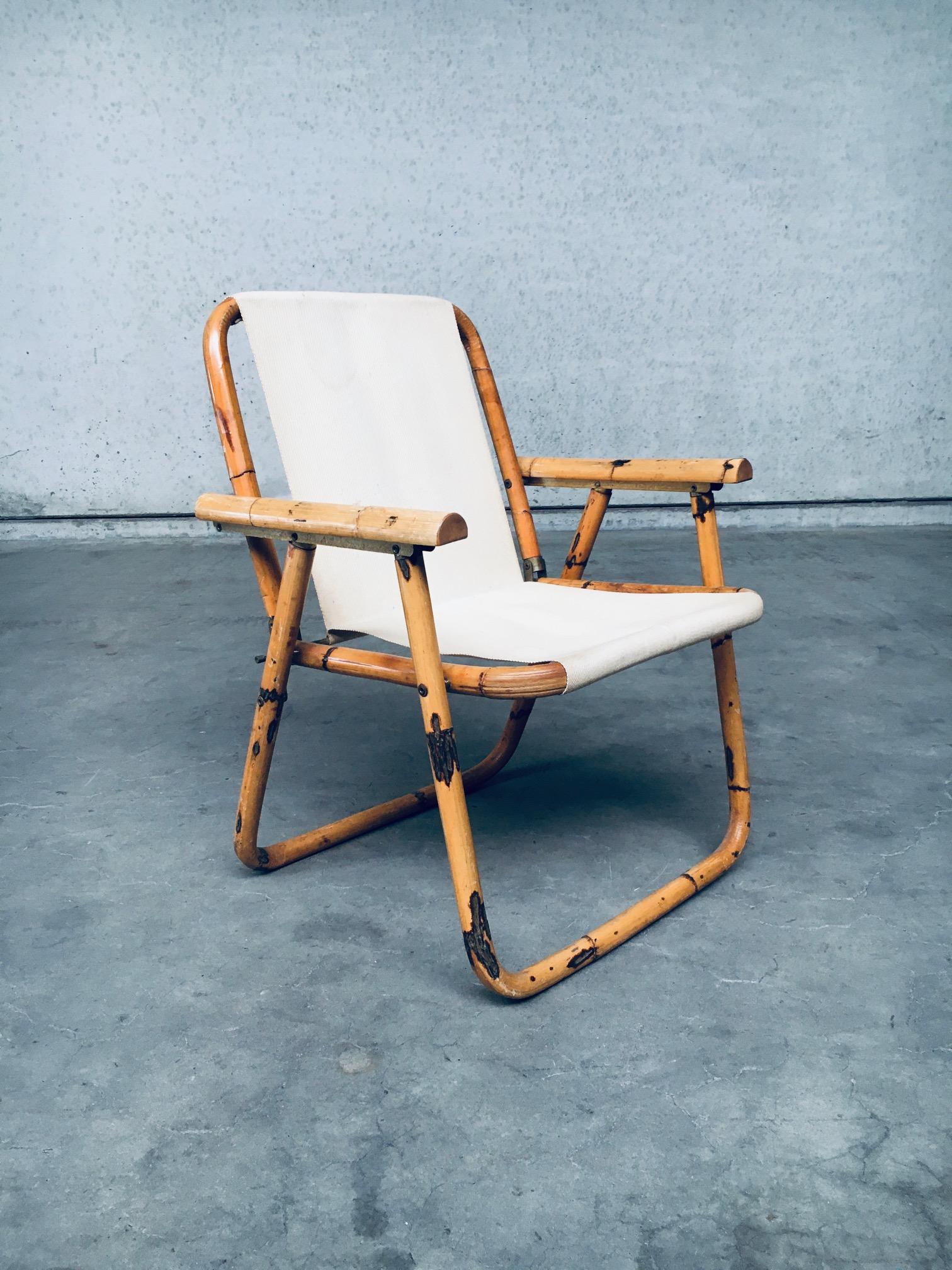 1960's Mid-Century Modern Design Bamboo Folding Chair In Good Condition In Oud-Turnhout, VAN