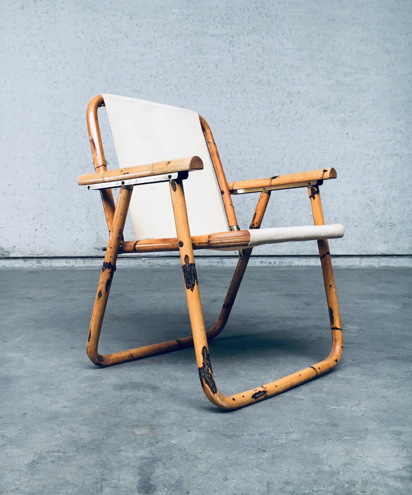 Mid-20th Century 1960's Mid-Century Modern Design Bamboo Folding Chair