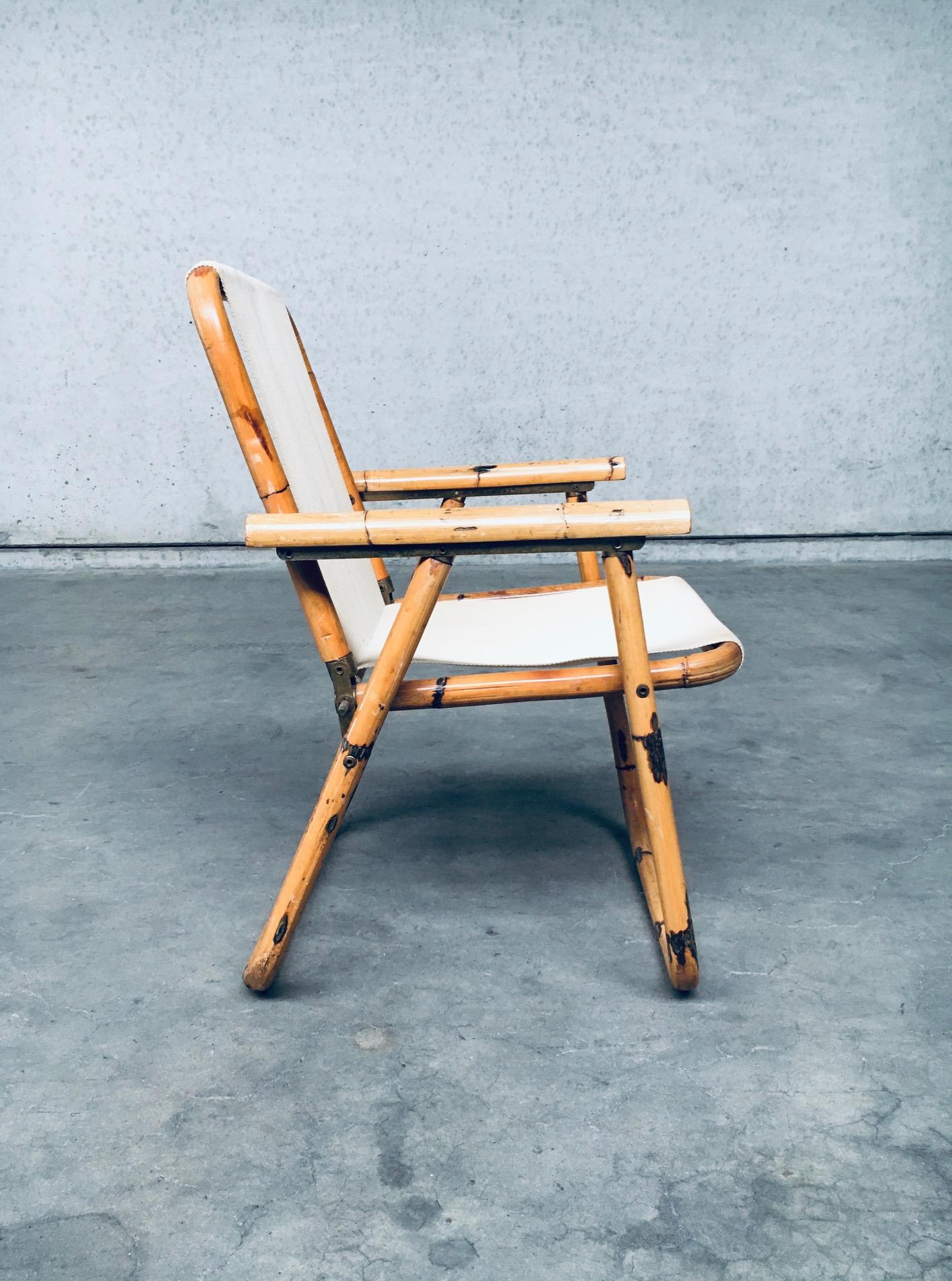 1960's Mid-Century Modern Design Bamboo Folding Chair 1
