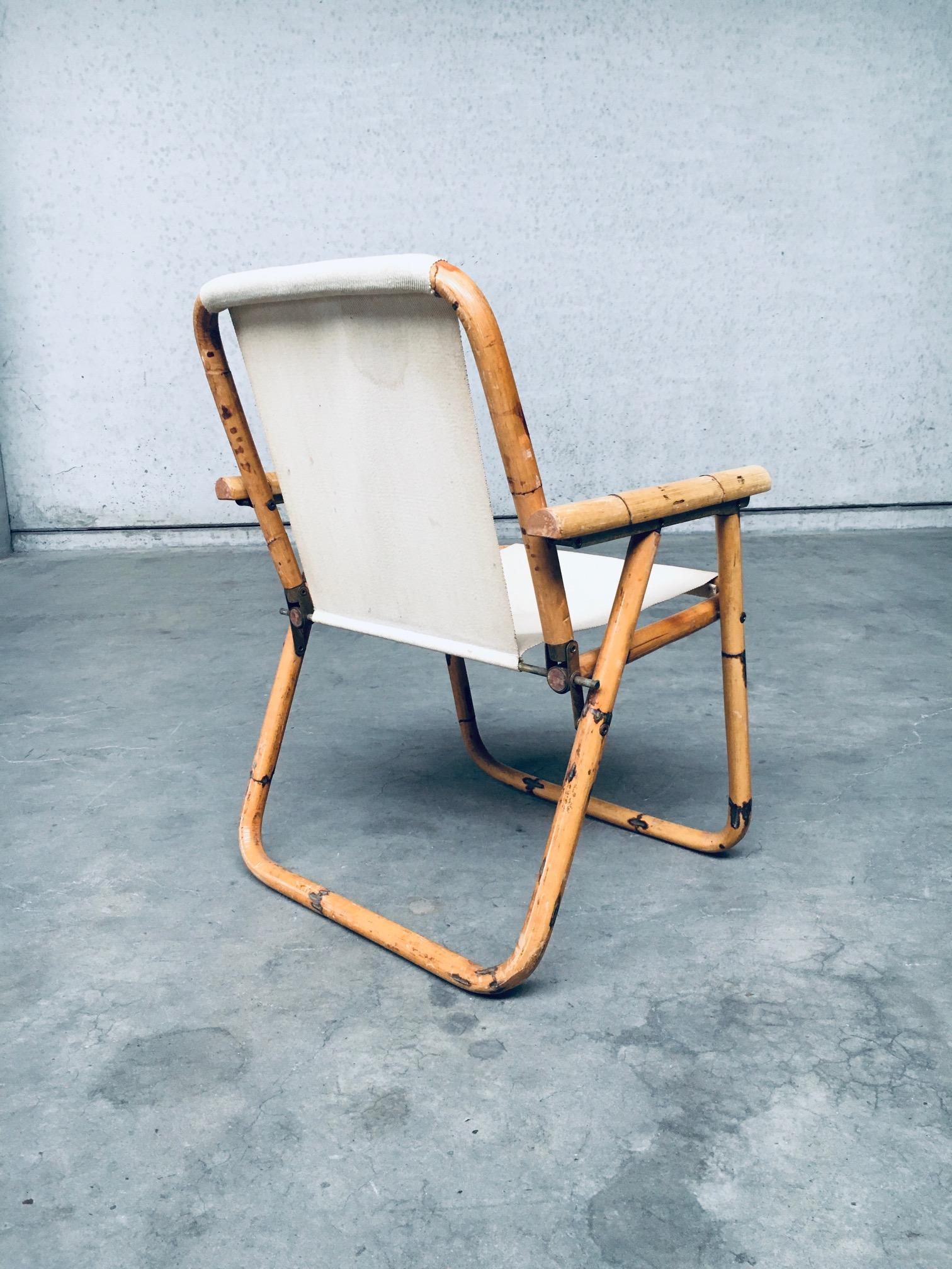 1960's Mid-Century Modern Design Bamboo Folding Chair 2