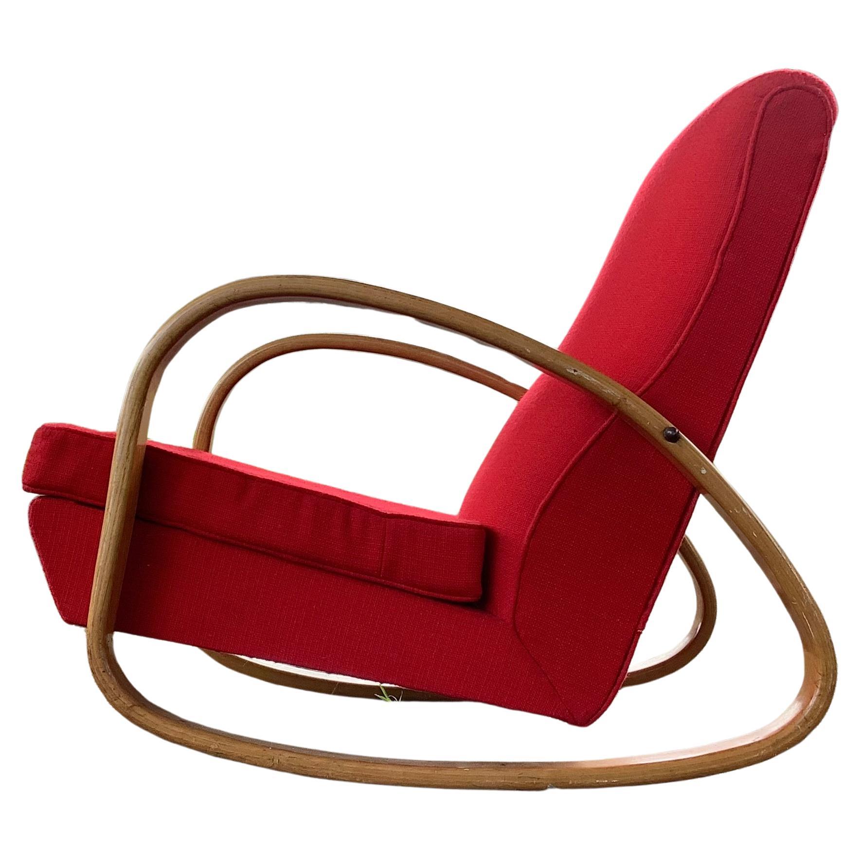 1960's midcentury modern French rocking chair