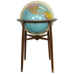 1960s Midcentury Modern Mad Men Illuminated Replogle Globe