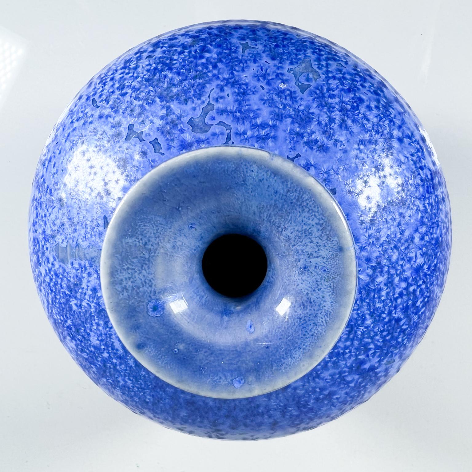 1960s Mid-Century Modern Studio Pottery Small Cobalt Blue Vase 2
