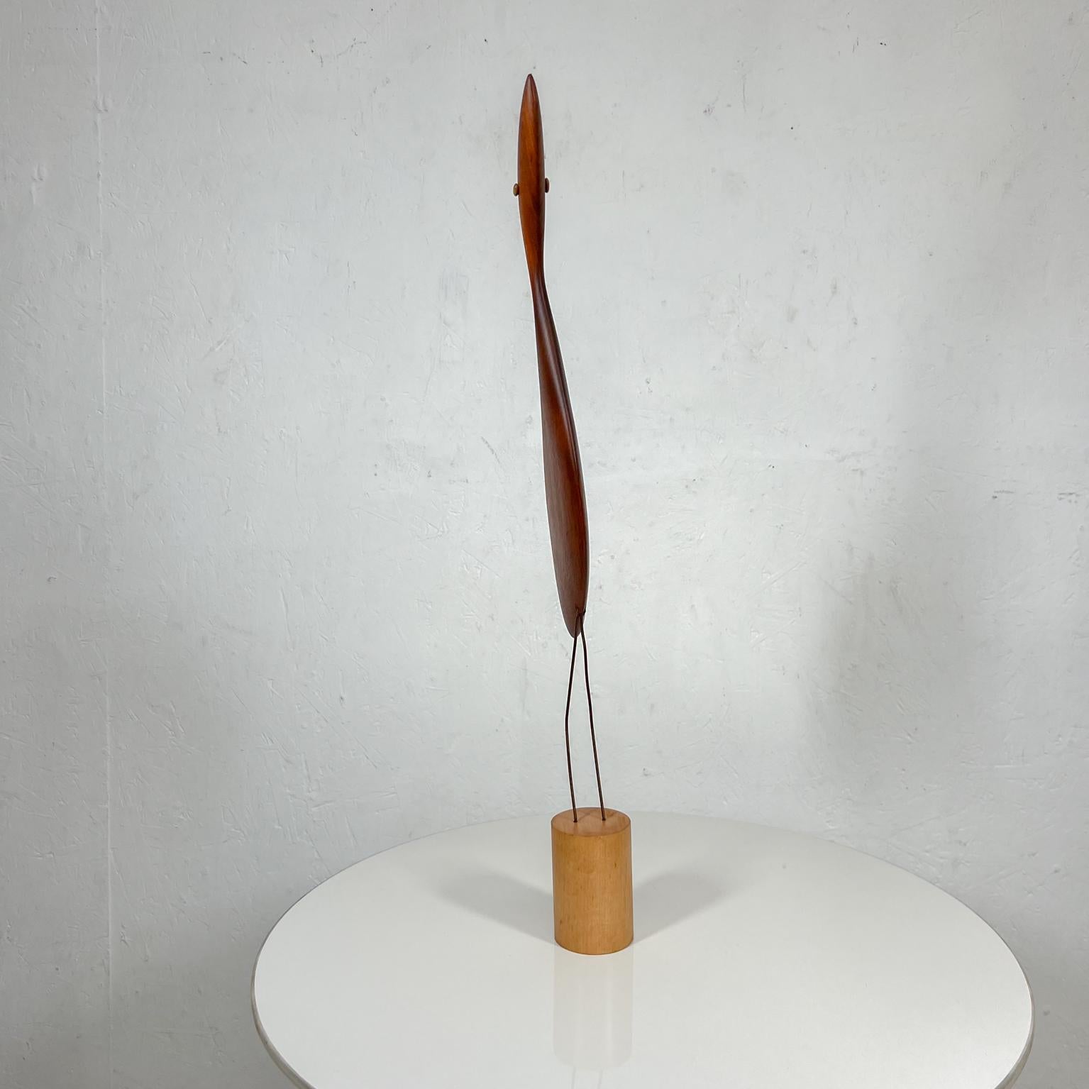Mid-20th Century 1960s Midcentury Modernist Carved Wood Egret Bird Sculpture K & P