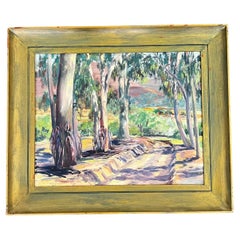 1960s Painting Impressionist California Tree Landscape Art Signed