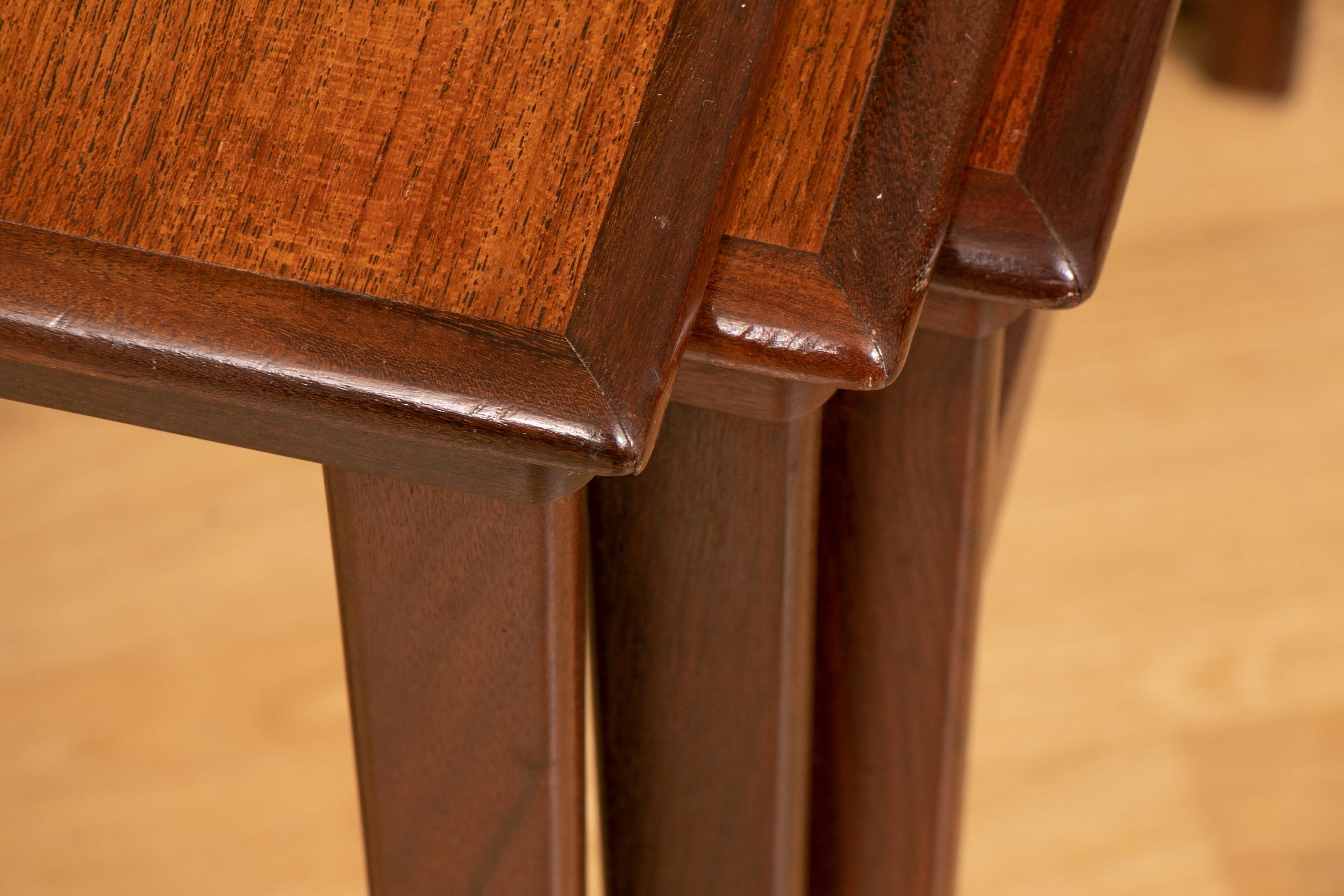 1960s Midcentury Scandinavian Danish B.C. Mobler Teak Set of 3 Nesting Tables 13
