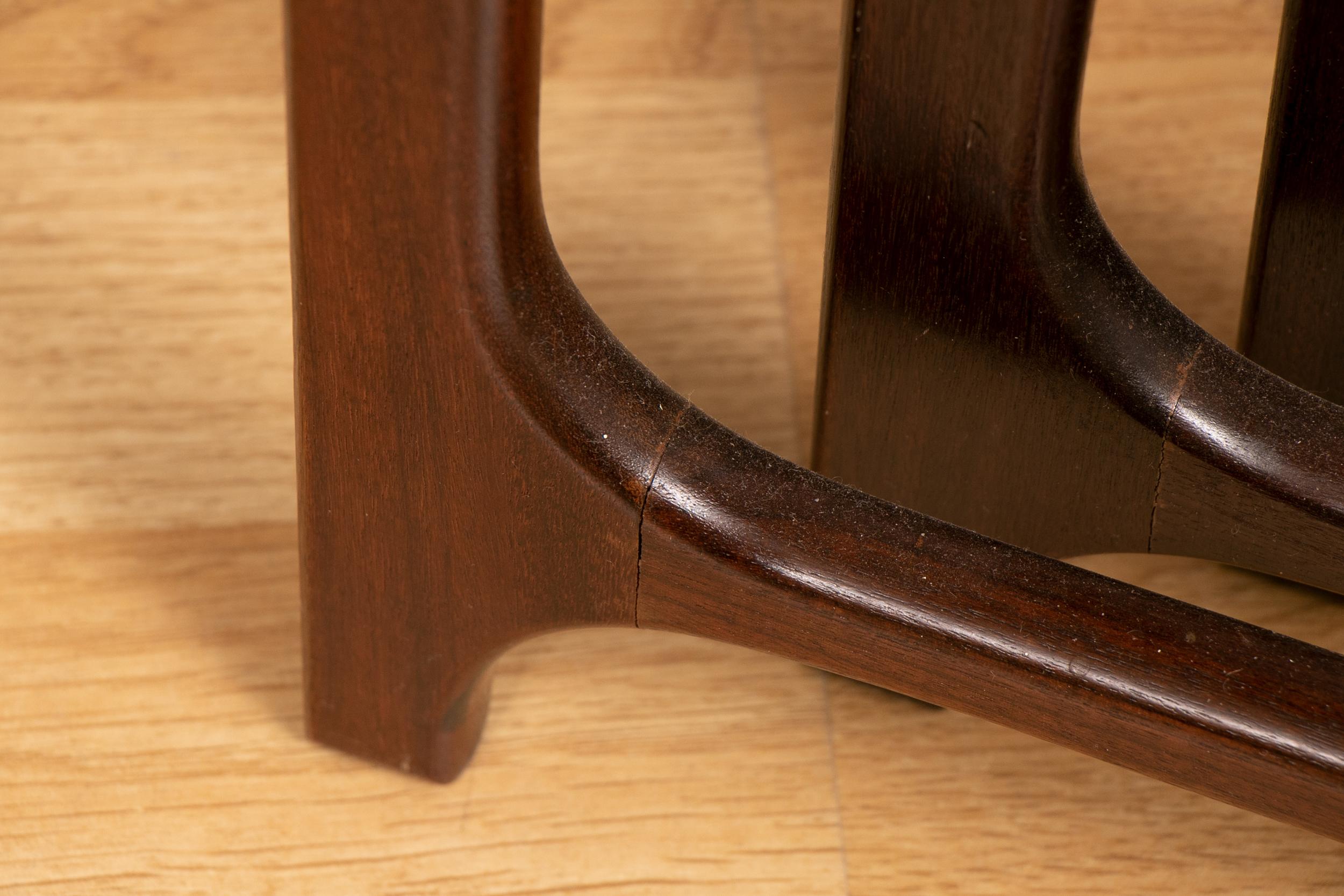 1960s Midcentury Scandinavian Danish B.C. Mobler Teak Set of 3 Nesting Tables 14