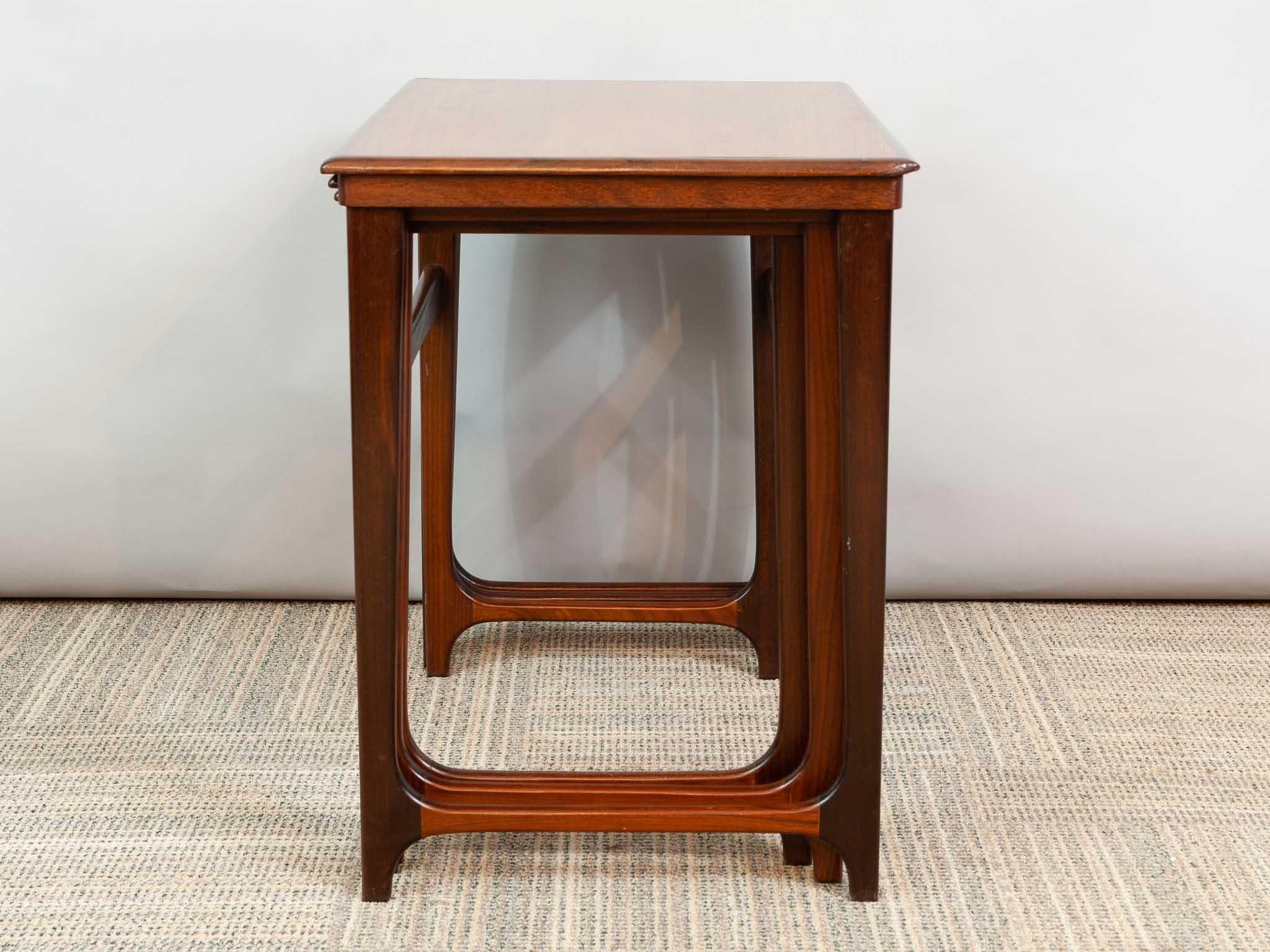 1960s Midcentury Scandinavian Danish B.C. Mobler Teak Set of 3 Nesting Tables 1