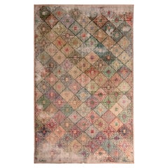 Tappeto Art Deco Vintage Midcentury del 1960 in lana multicolore con segni di usura di Rug & Kilim