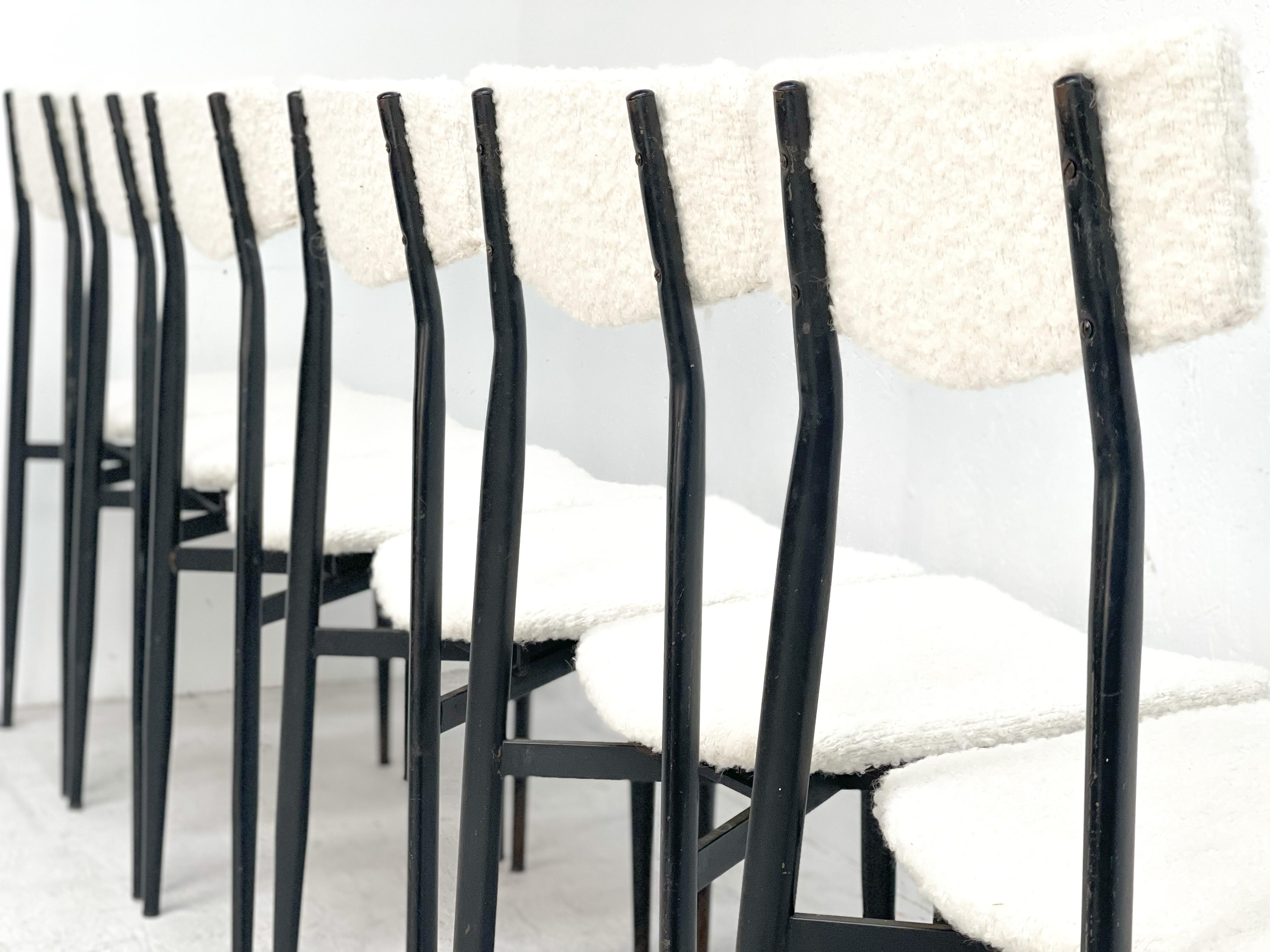 1960's Mid-Century Modern Italian Black Dining Chairs 8