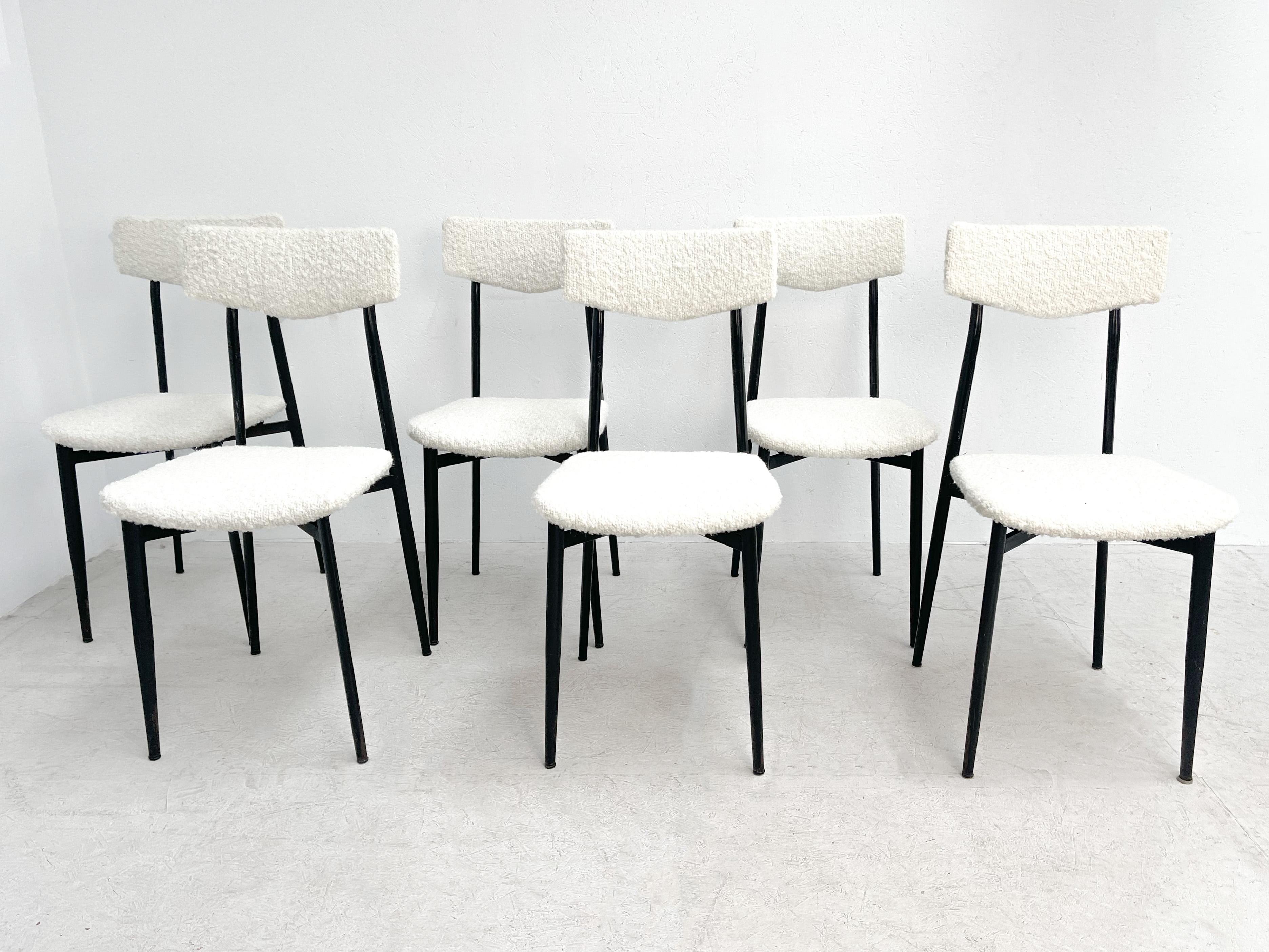 1960's Mid-Century Modern Italian Black Dining Chairs 3