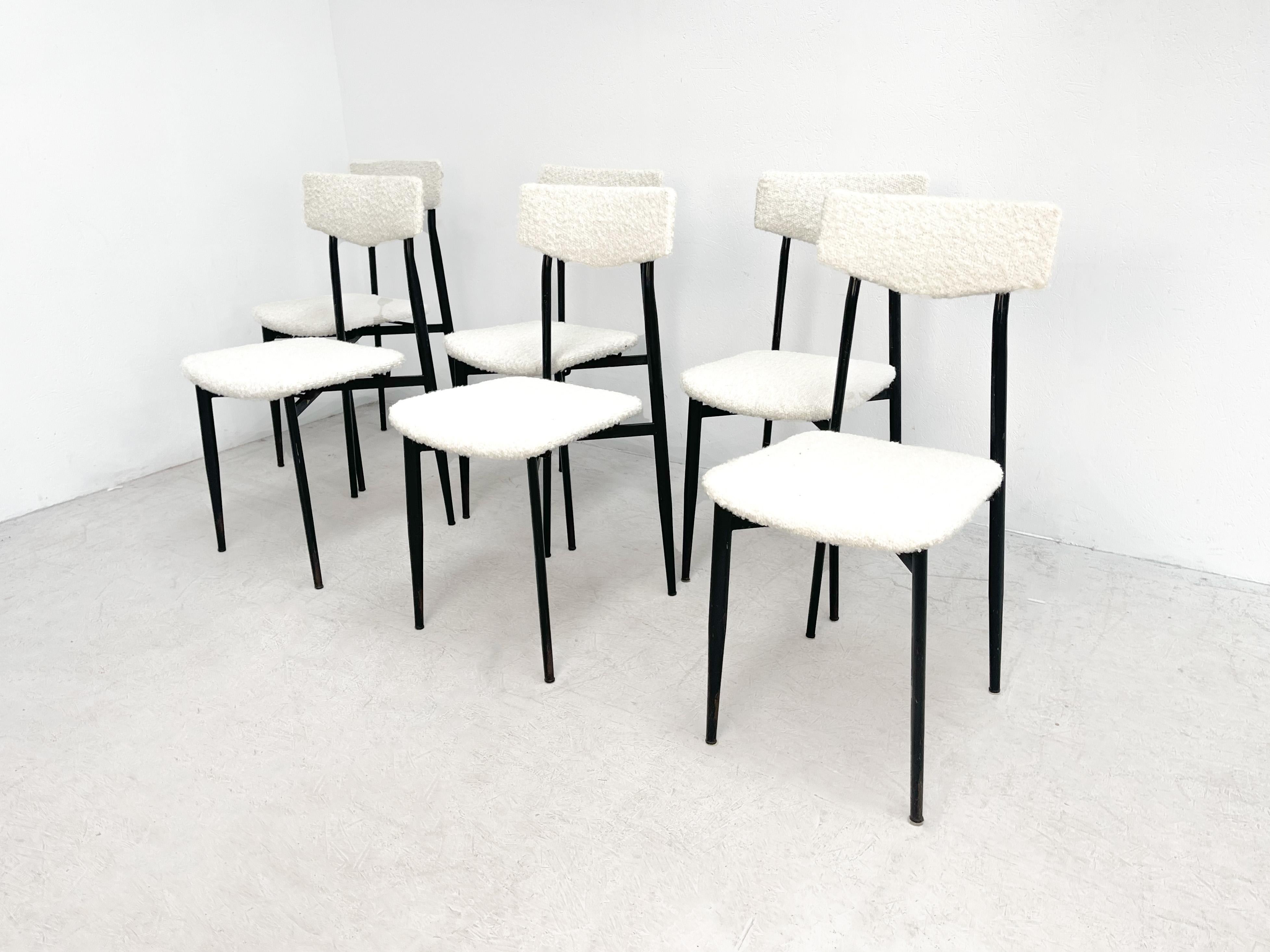 1960's Mid-Century Modern Italian Black Dining Chairs 4