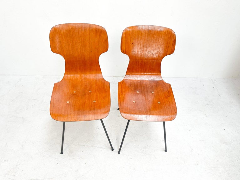 1960's Midcenturymodern Italian Plywood Carlo Ratti Chairs by Legni Curva For Sale 6