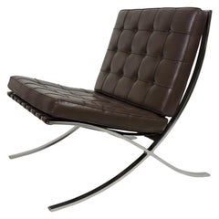 1960s Mies van der Rohe Bacelona Stainless Steel and Leather Chair for Knoll
