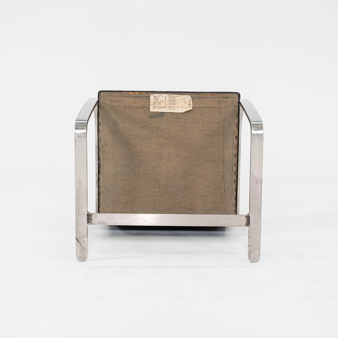 1960s Mies van der Rohe Flat Bar Brno Chair in Polished Stainless w/ Leather For Sale 3